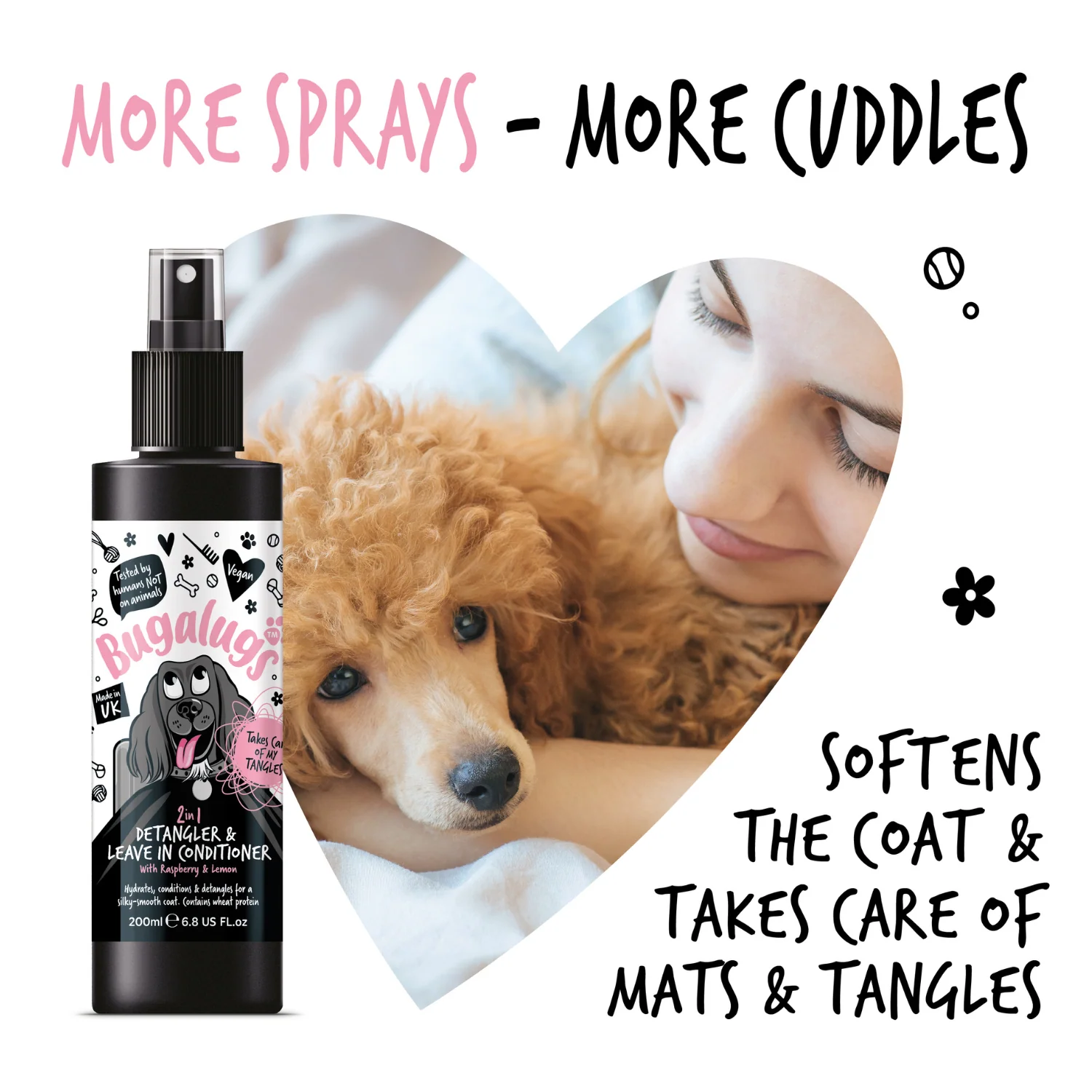 2-in-1 Detangler & Leave in Conditioner with Raspberry & Lemon for Dogs - Image 7