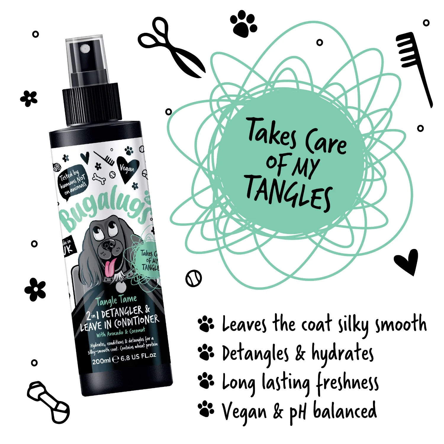 Tangle Tame 2-in-1 Dog Detangler & Leave-in Conditioner Spray for Dogs - Image 3