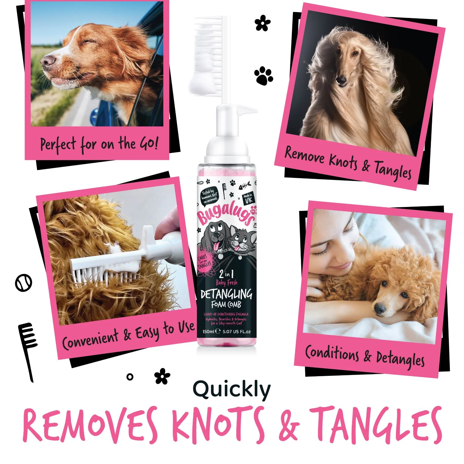 Baby Fresh 2-in-1 Detangling Foam Comb for Dogs & Cats - Image 8