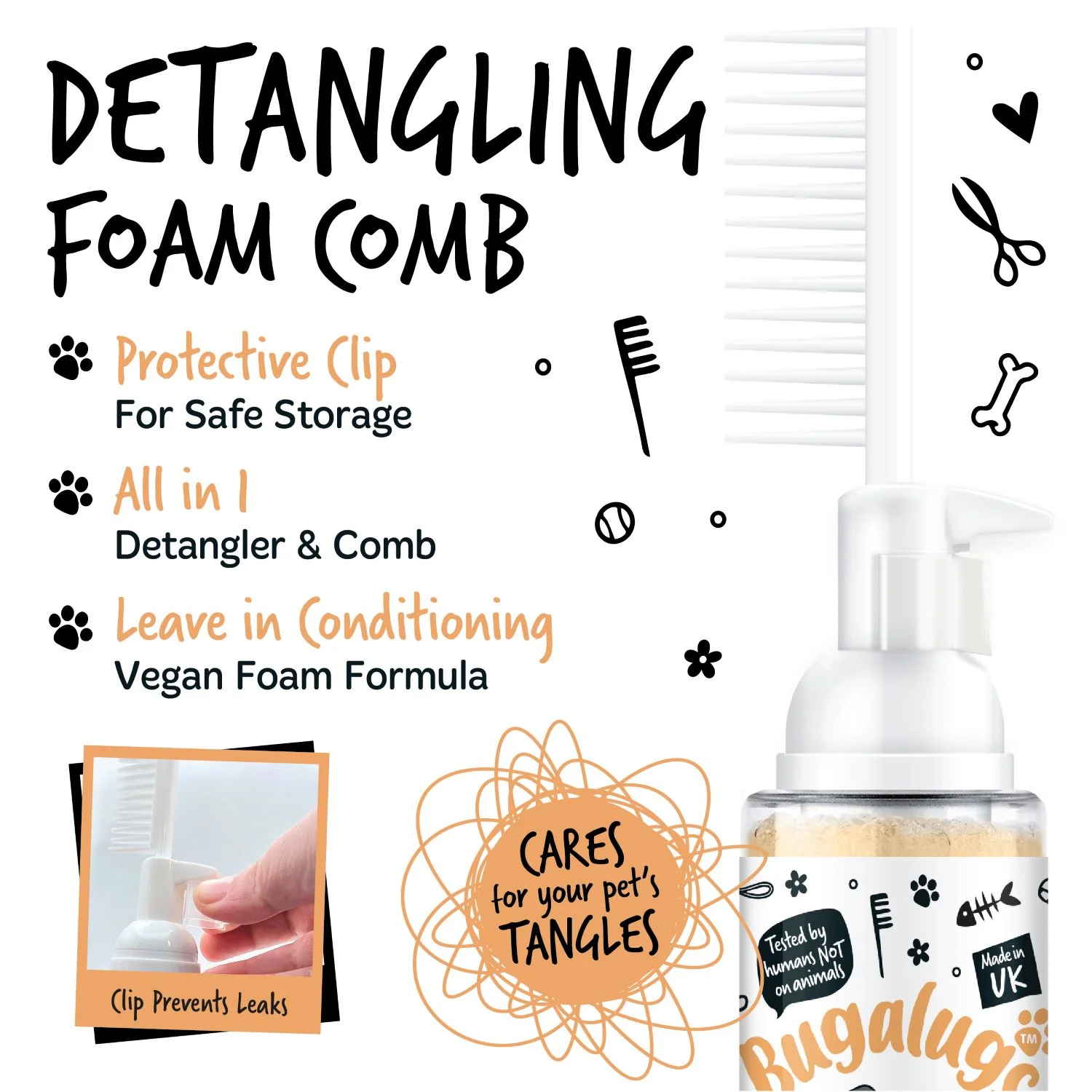 Coconut & Lime 2-in-1 Detangling Foam Comb for Dogs & Cats - Image 5