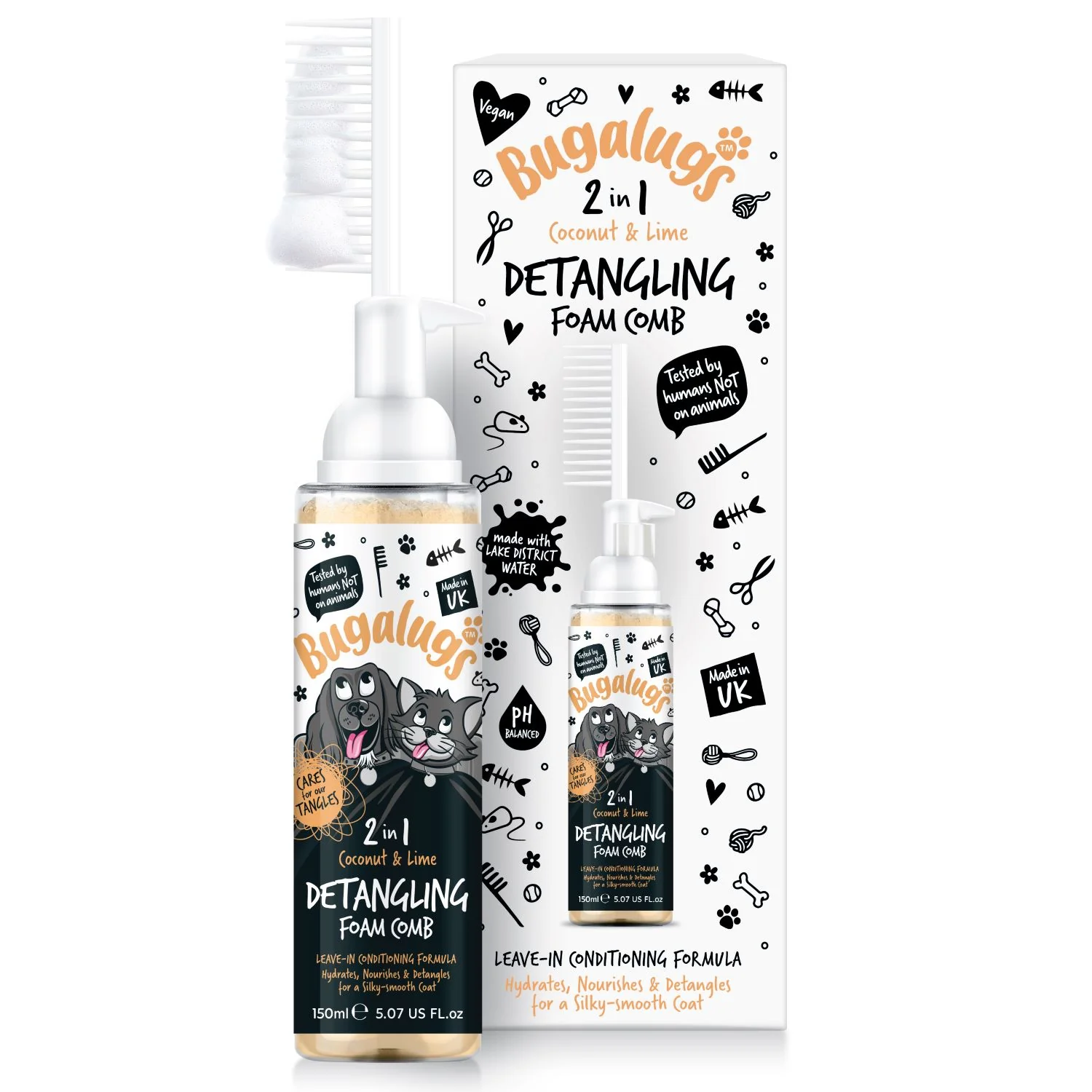 Coconut & Lime 2-in-1 Detangling Foam Comb for Dogs & Cats - Image 8