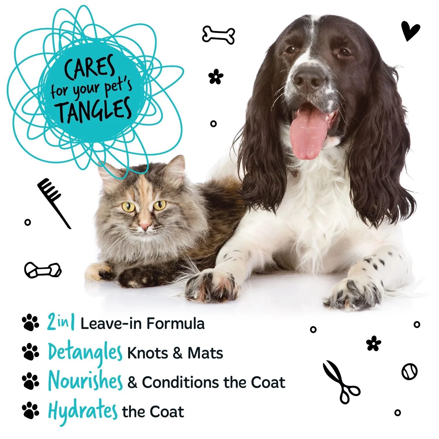 Fragrance Free 2-in-1 Detangling Foam Comb for Dogs & Cats - Image 3