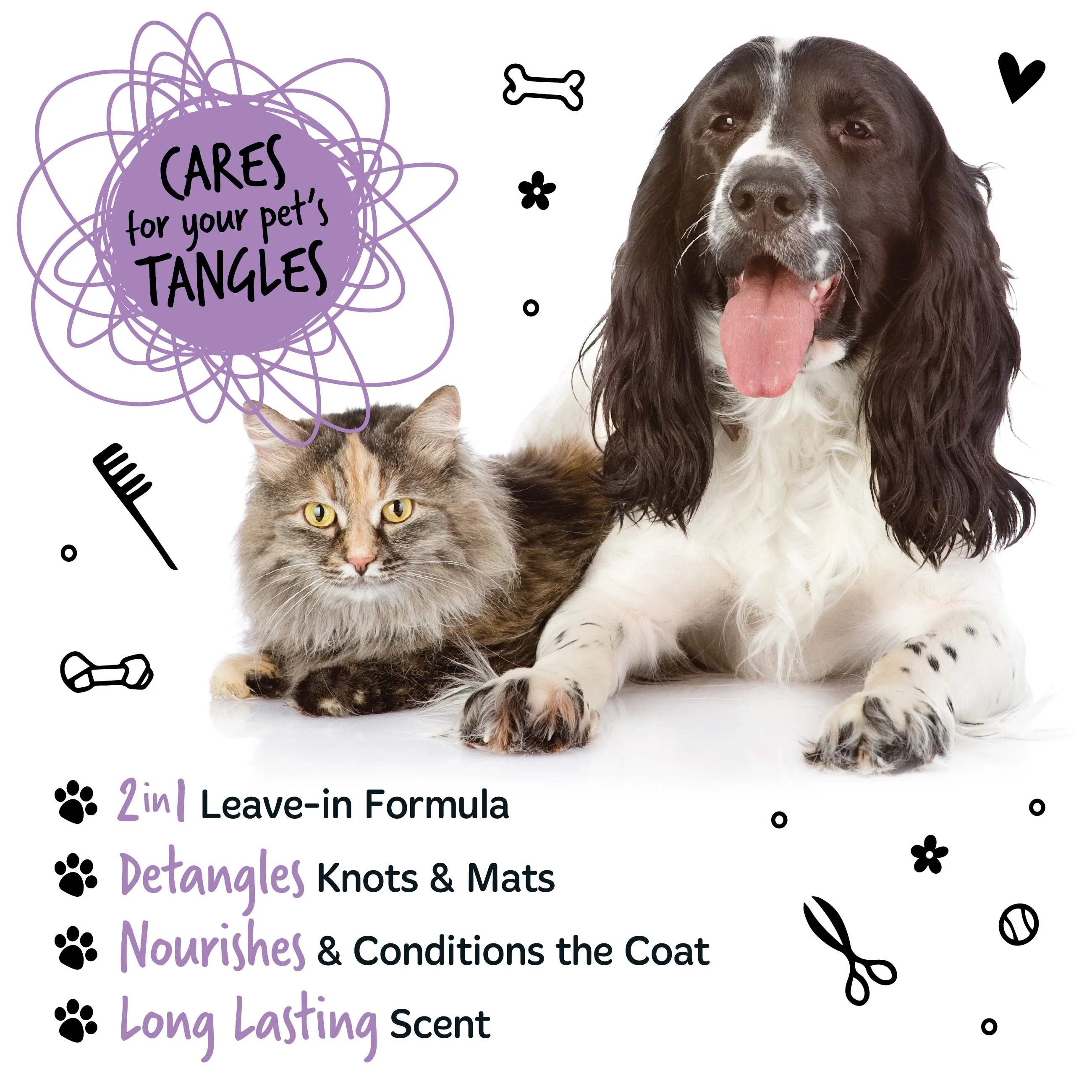 Lavender & Chamomile 2-in-1 Detangling Foam Comb for Dogs & Cats - Image 4