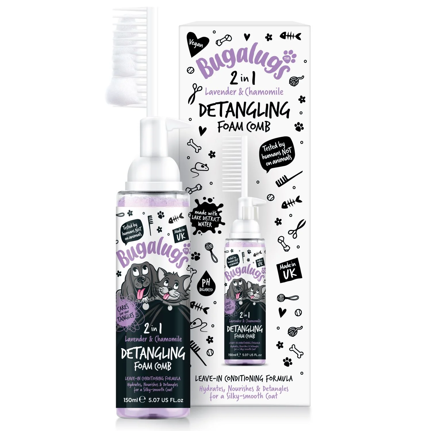 Lavender & Chamomile 2-in-1 Detangling Foam Comb for Dogs & Cats - Image 9