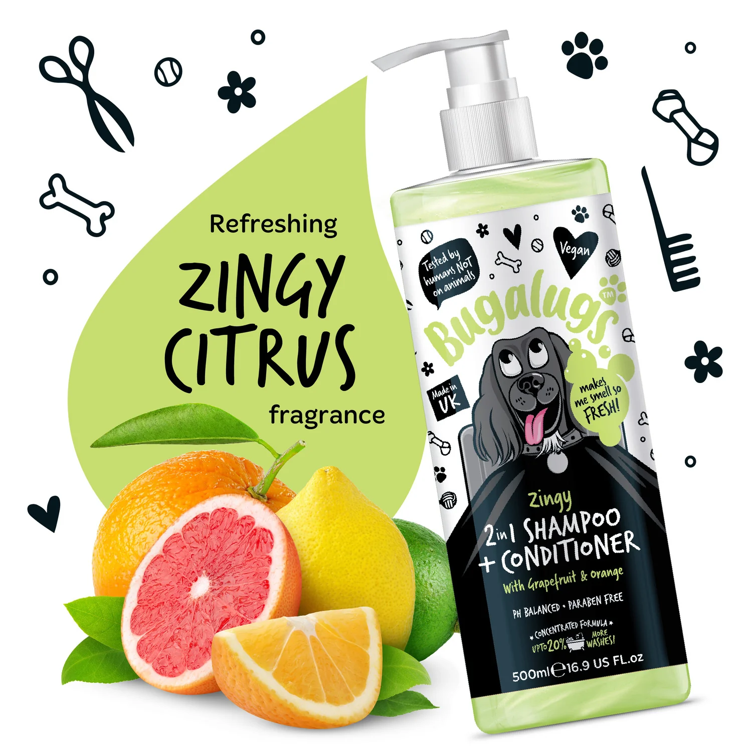Zingy 2-in-1 Shampoo & Conditioner with Grapefruit & Orange - Image 2