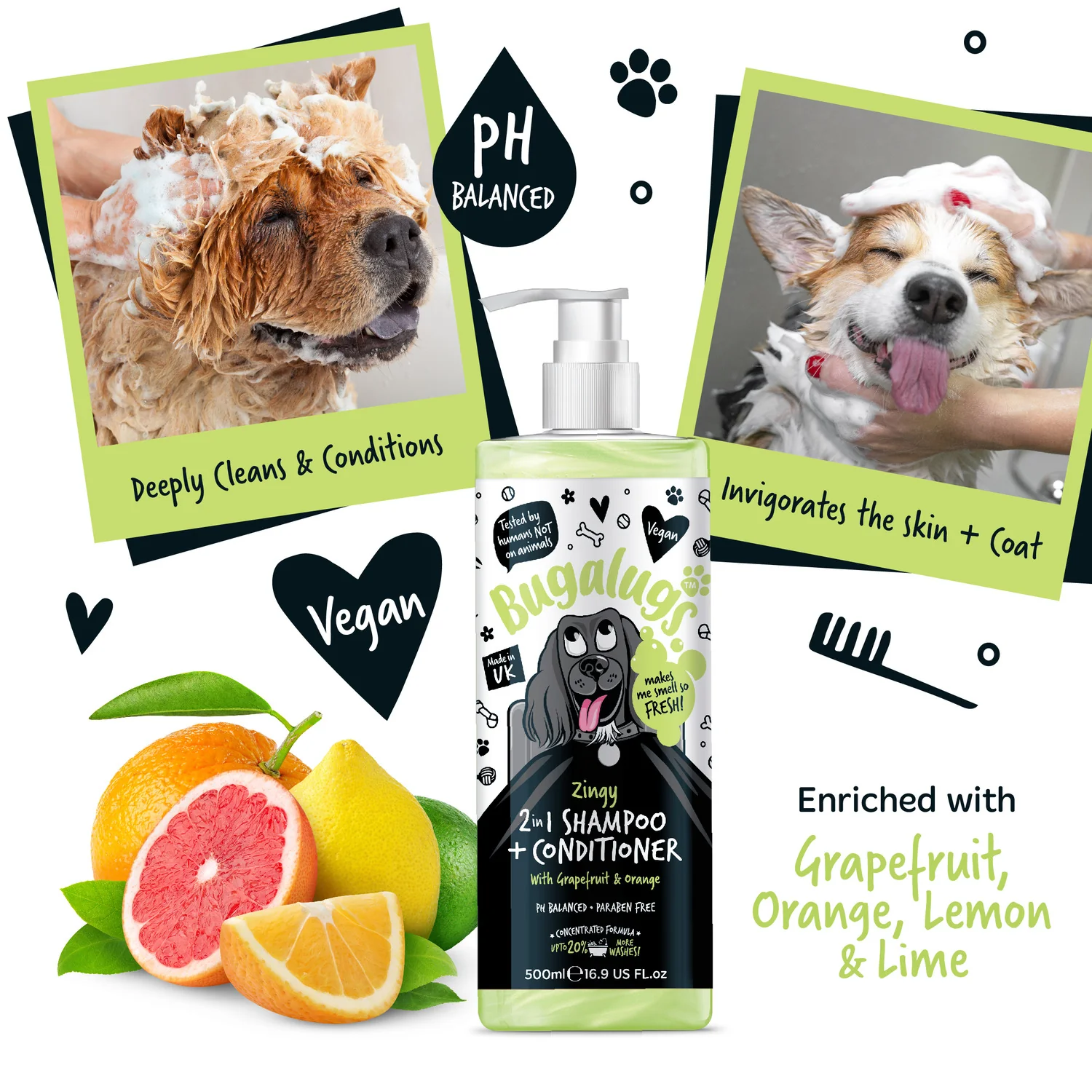 Zingy 2-in-1 Shampoo & Conditioner with Grapefruit & Orange - Image 3
