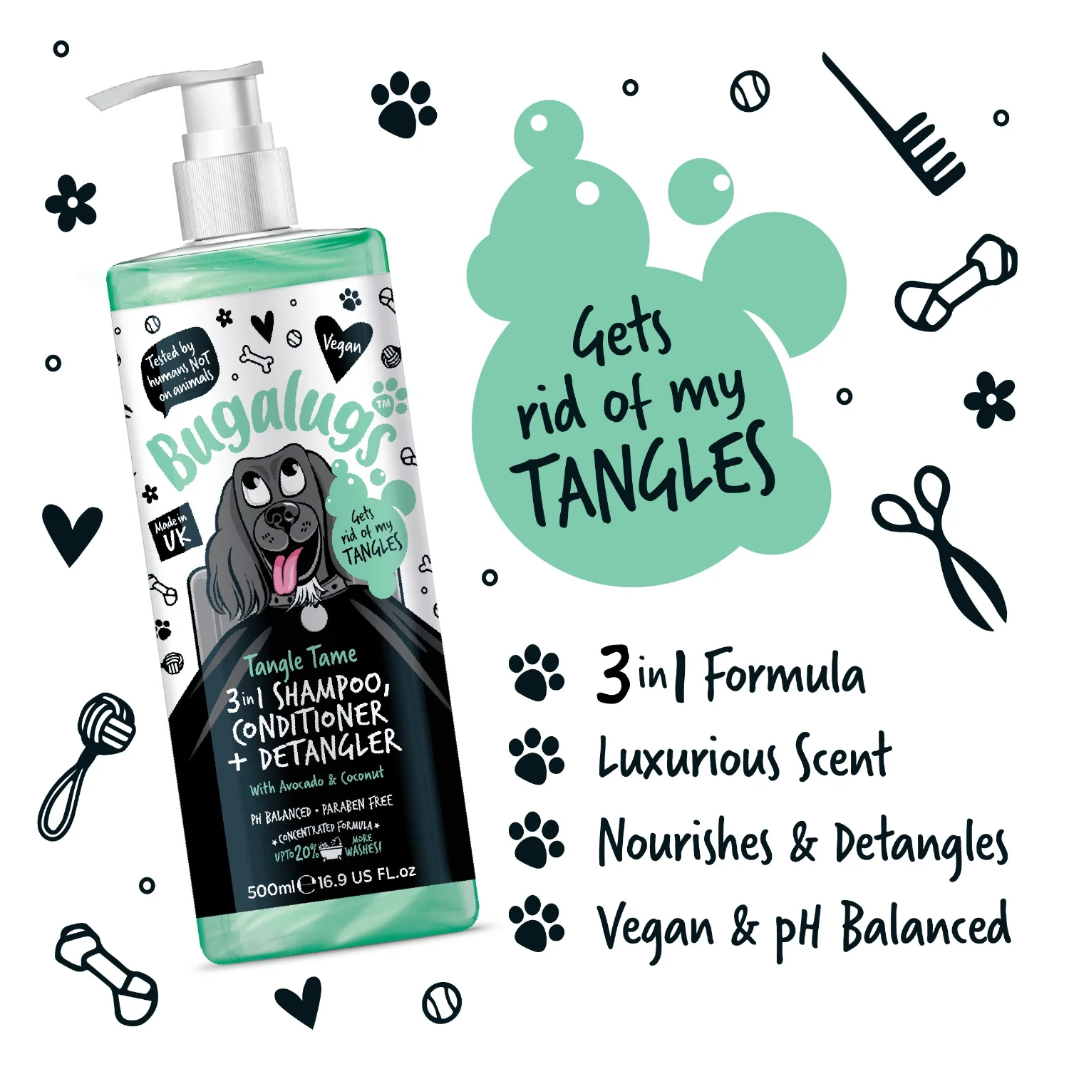 Tangle Tame 3-in-1 Dog Shampoo, Conditioner & Detangler - Image 3