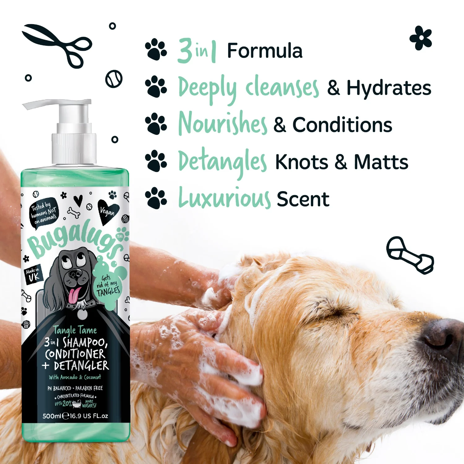 Tangle Tame 3-in-1 Dog Shampoo, Conditioner & Detangler - Image 6