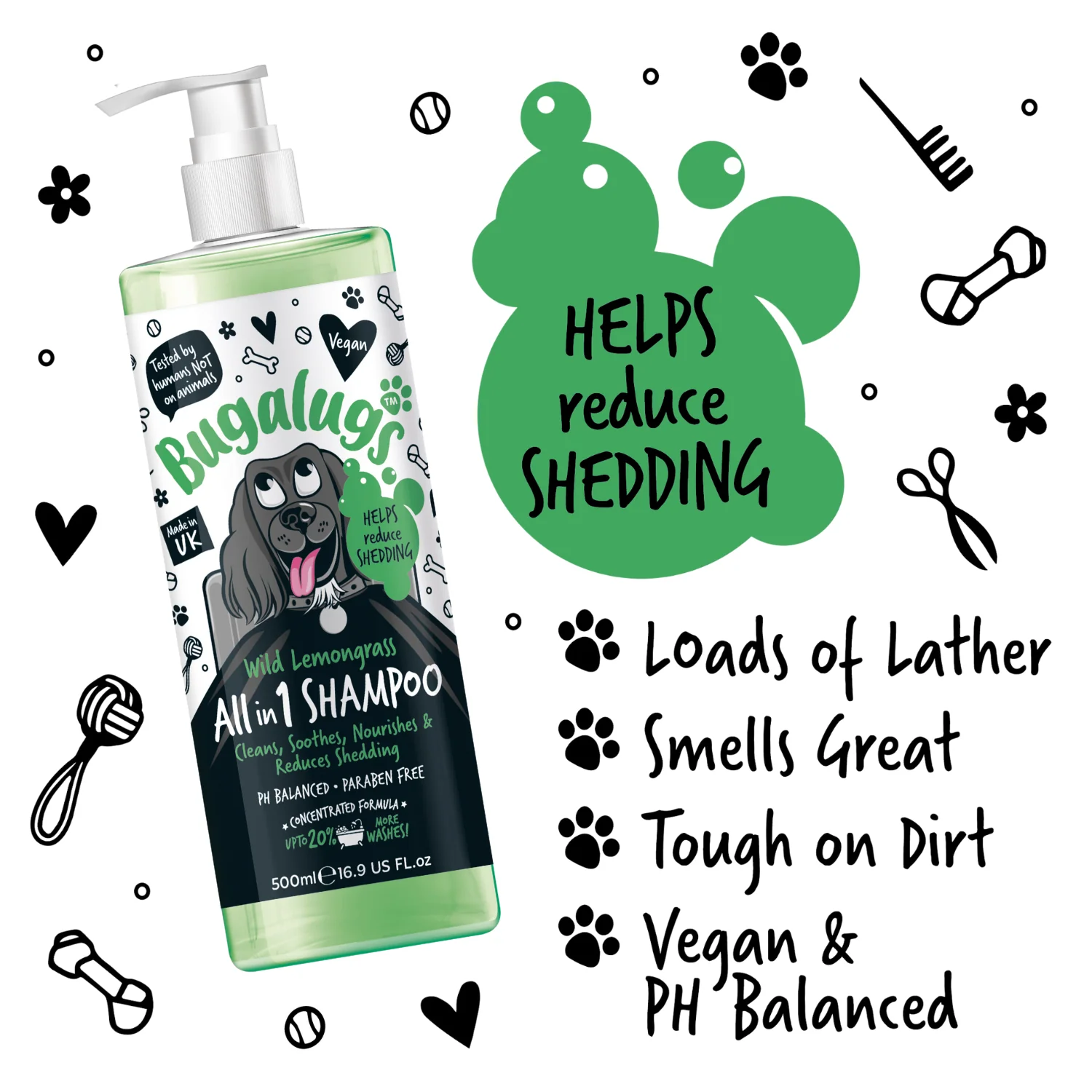 Wild Lemongrass All in 1 Dog Shampoo with Shed Control - Image 3