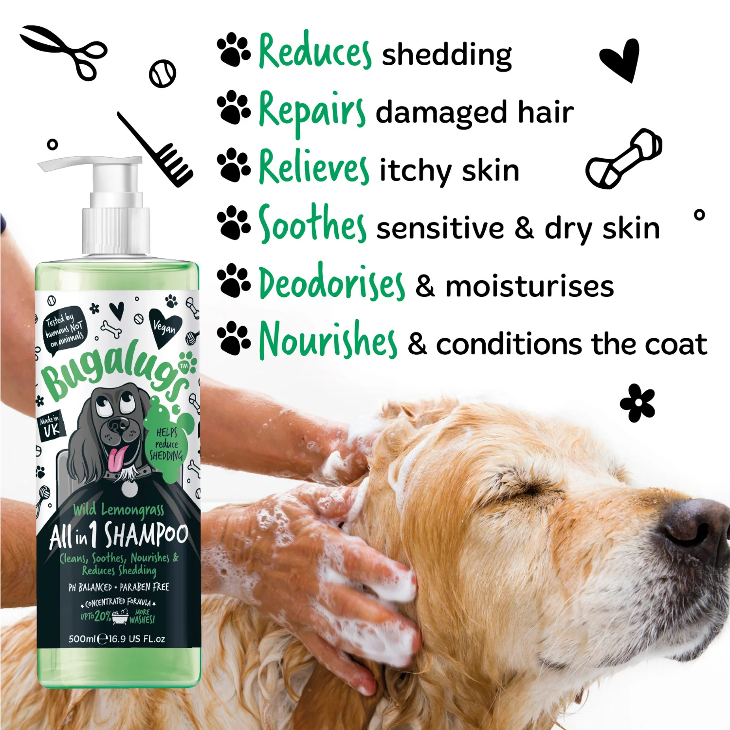 Wild Lemongrass All in 1 Dog Shampoo with Shed Control - Image 4