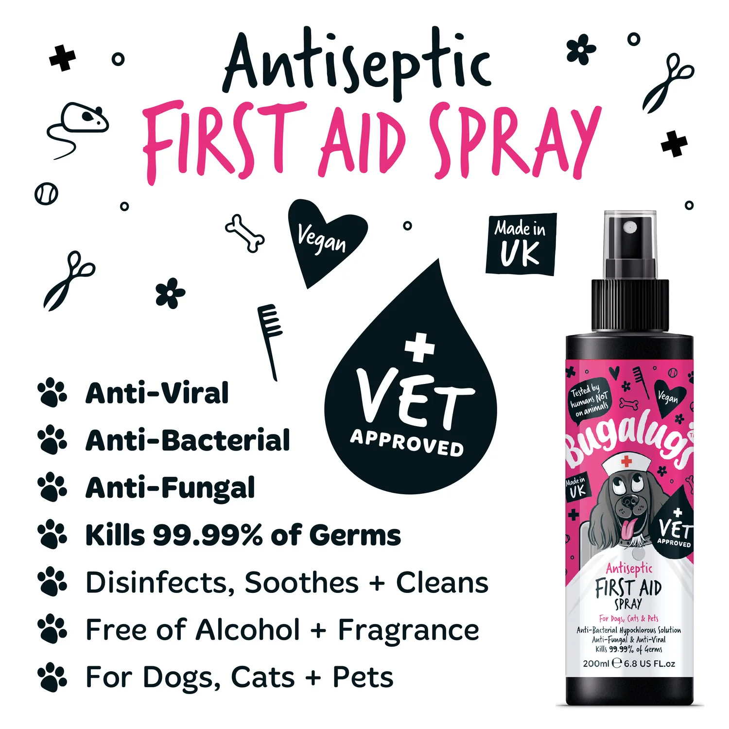 Antiseptic First Aid Spray for Dogs, Cats & Pets - Image 2