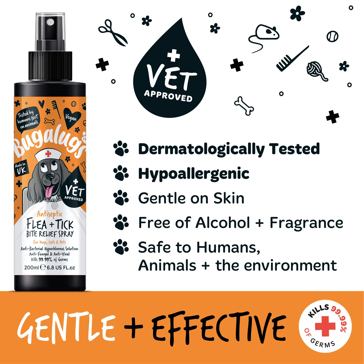 Antiseptic Flea & Tick Bite Relief Spray for Dogs, Cats & Pets - Image 3