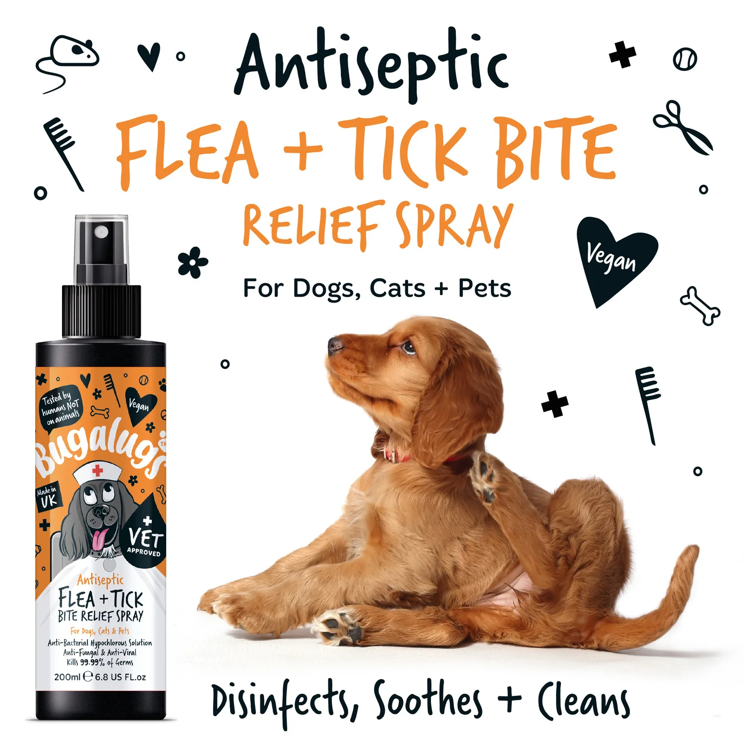 Antiseptic Flea & Tick Bite Relief Spray for Dogs, Cats & Pets - Image 4