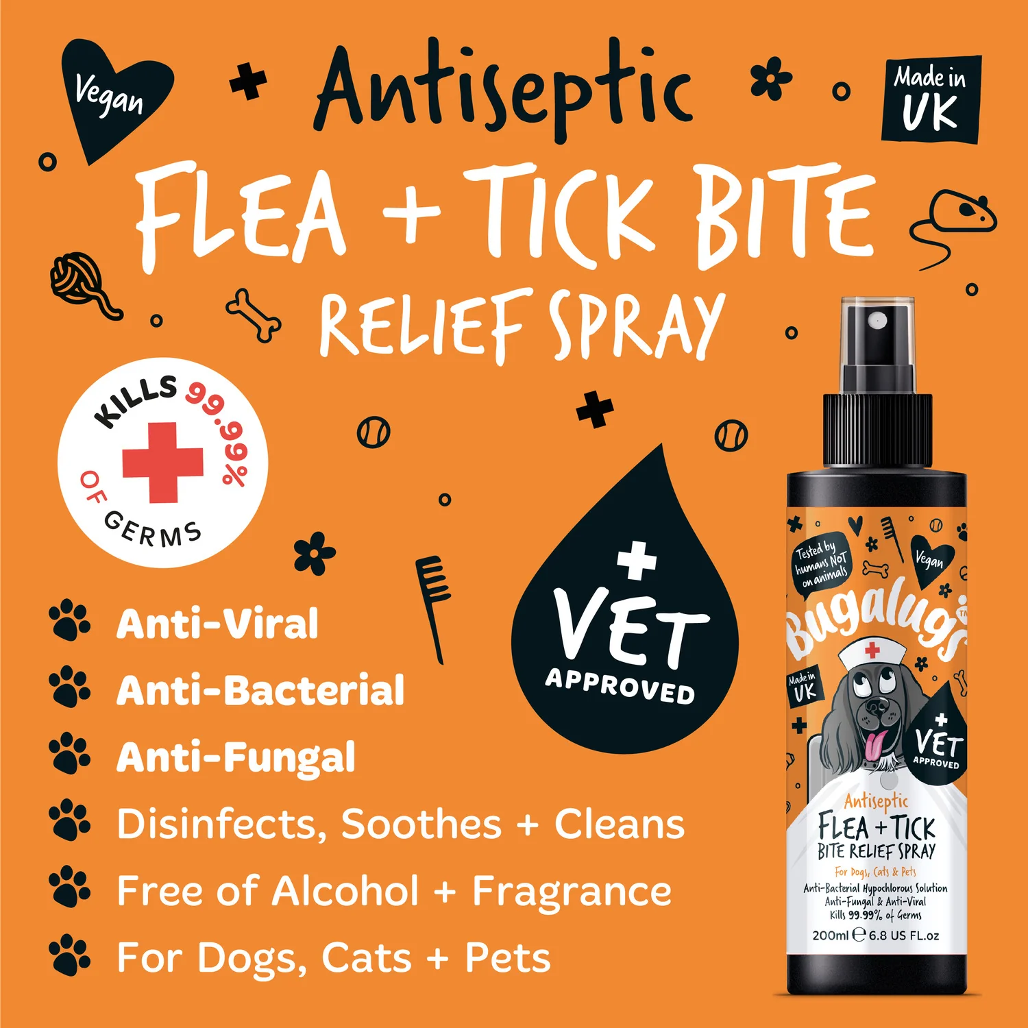 Antiseptic Flea & Tick Bite Relief Spray for Dogs, Cats & Pets - Image 7