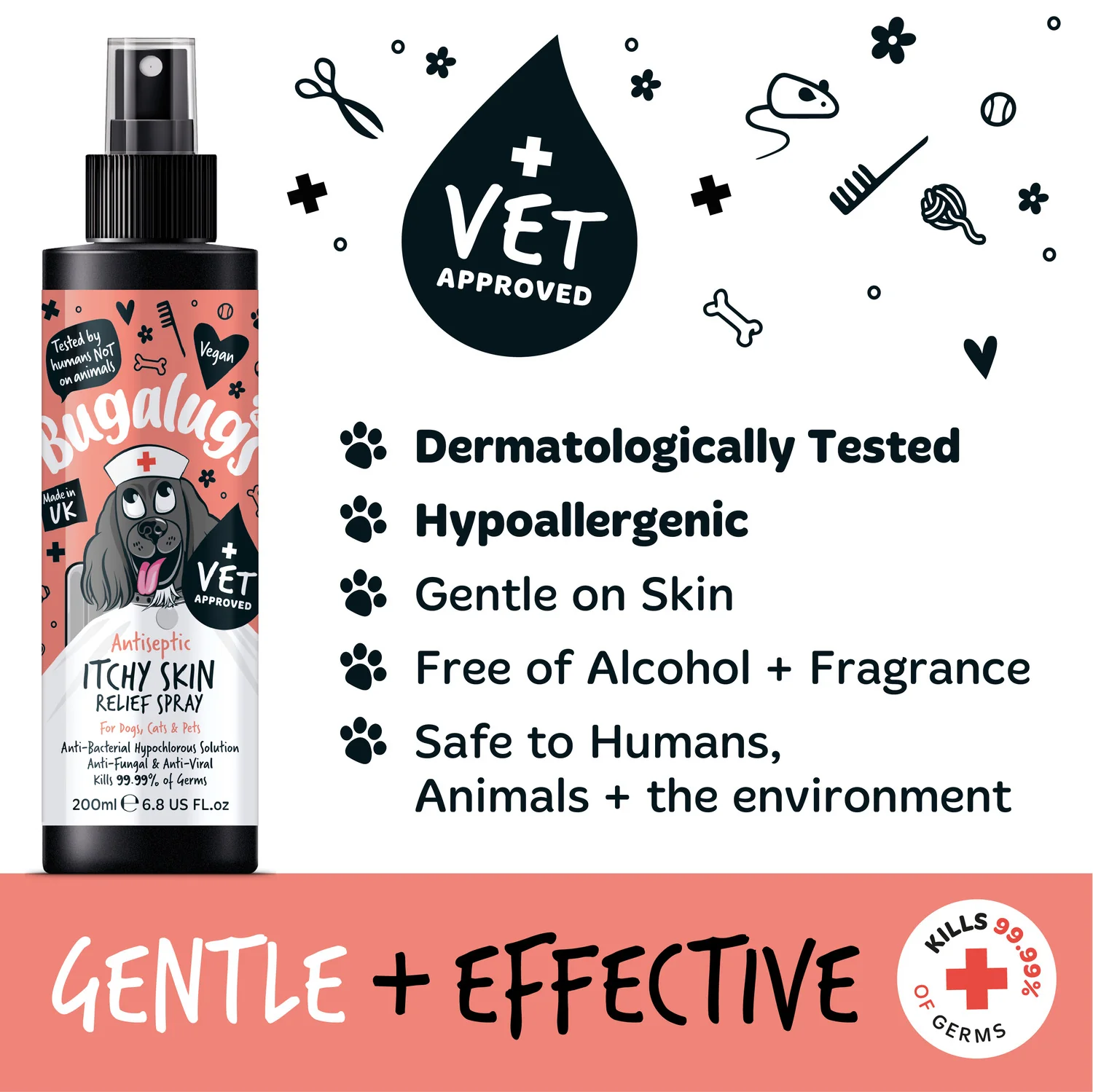Antiseptic Itchy Skin Relief Spray for Dogs, Cats & Pets - Image 3