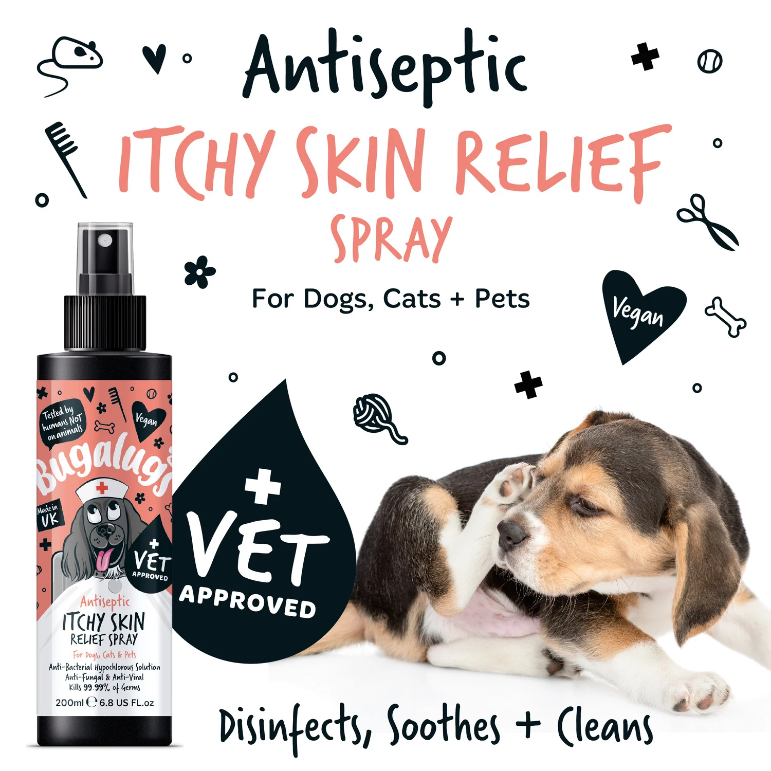 Antiseptic Itchy Skin Relief Spray for Dogs, Cats & Pets - Image 7