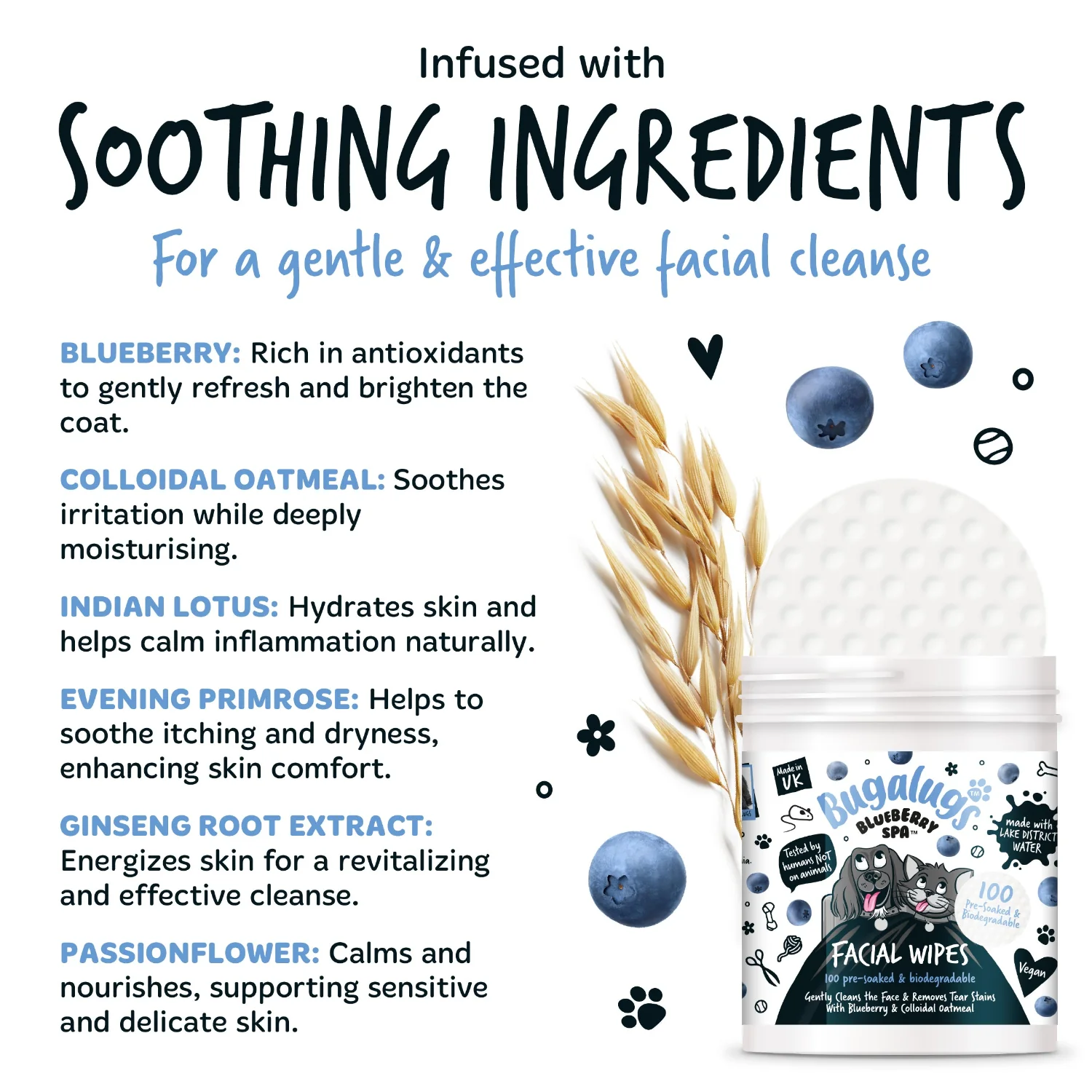 Blueberry Spa™ Facial Wipes for Dogs & Cats - Image 4