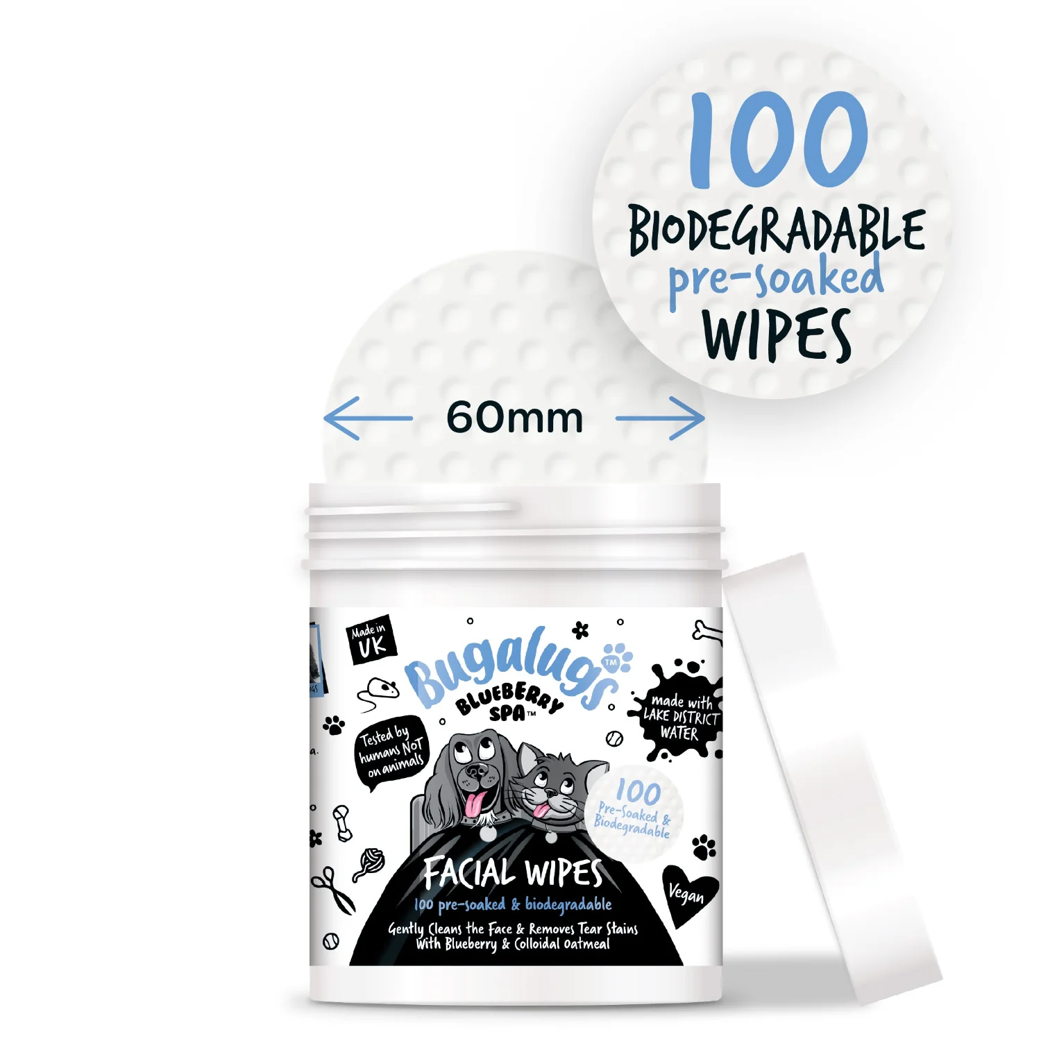 Blueberry Spa™ Facial Wipes for Dogs & Cats - Image 5