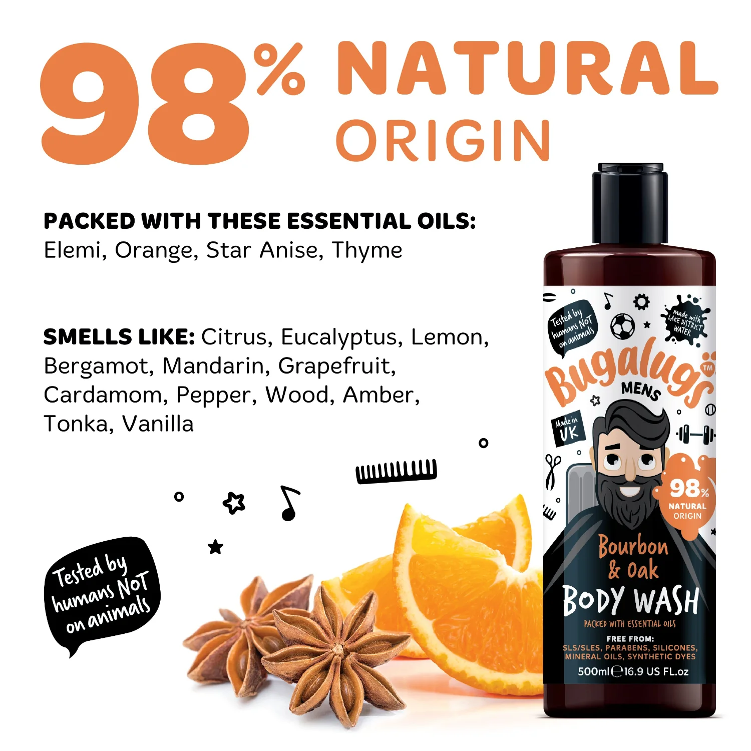 Bugalugs Men's Bourbon & Oak Body Wash - Image 3