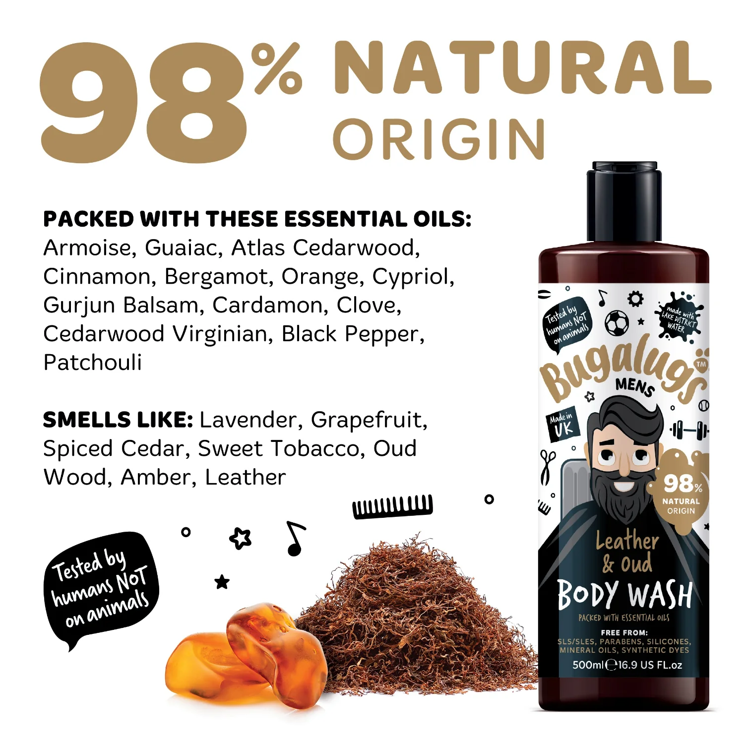 Bugalugs Men's Leather & Oud Body Wash - Image 3