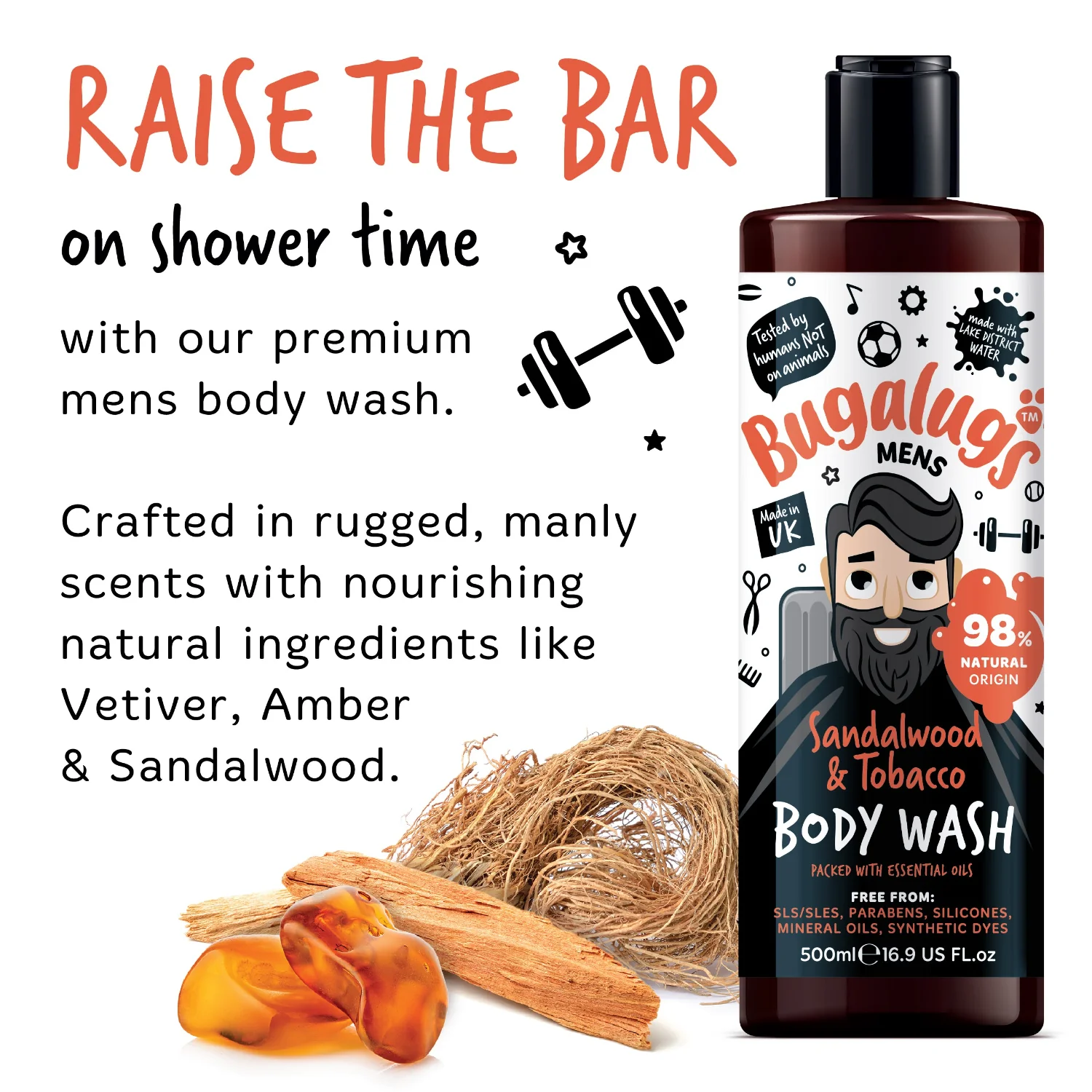 Bugalugs Men's Sandalwood & Tobacco Body Wash - Image 4