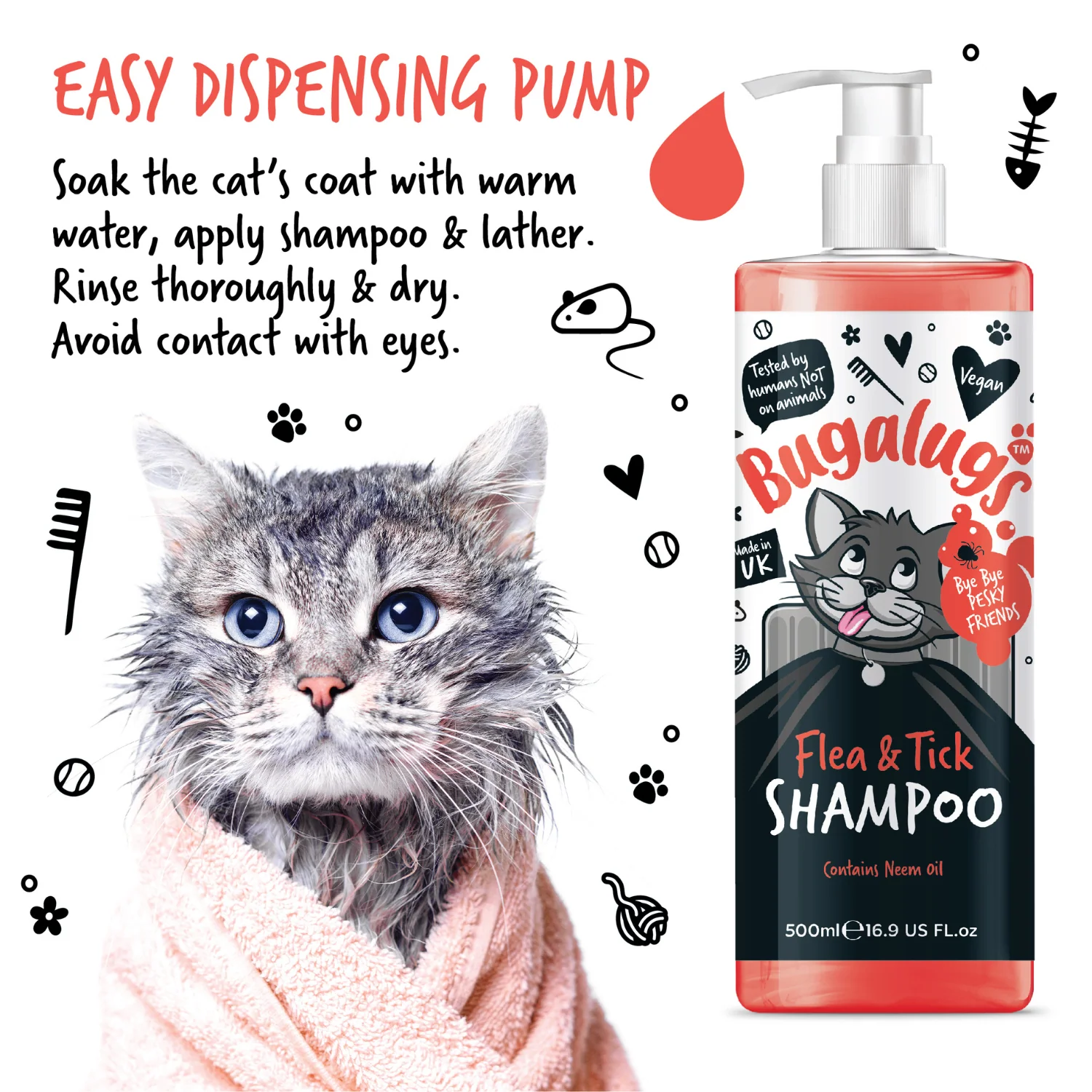 Flea & Tick Cat Shampoo with Neem Oil - Image 4