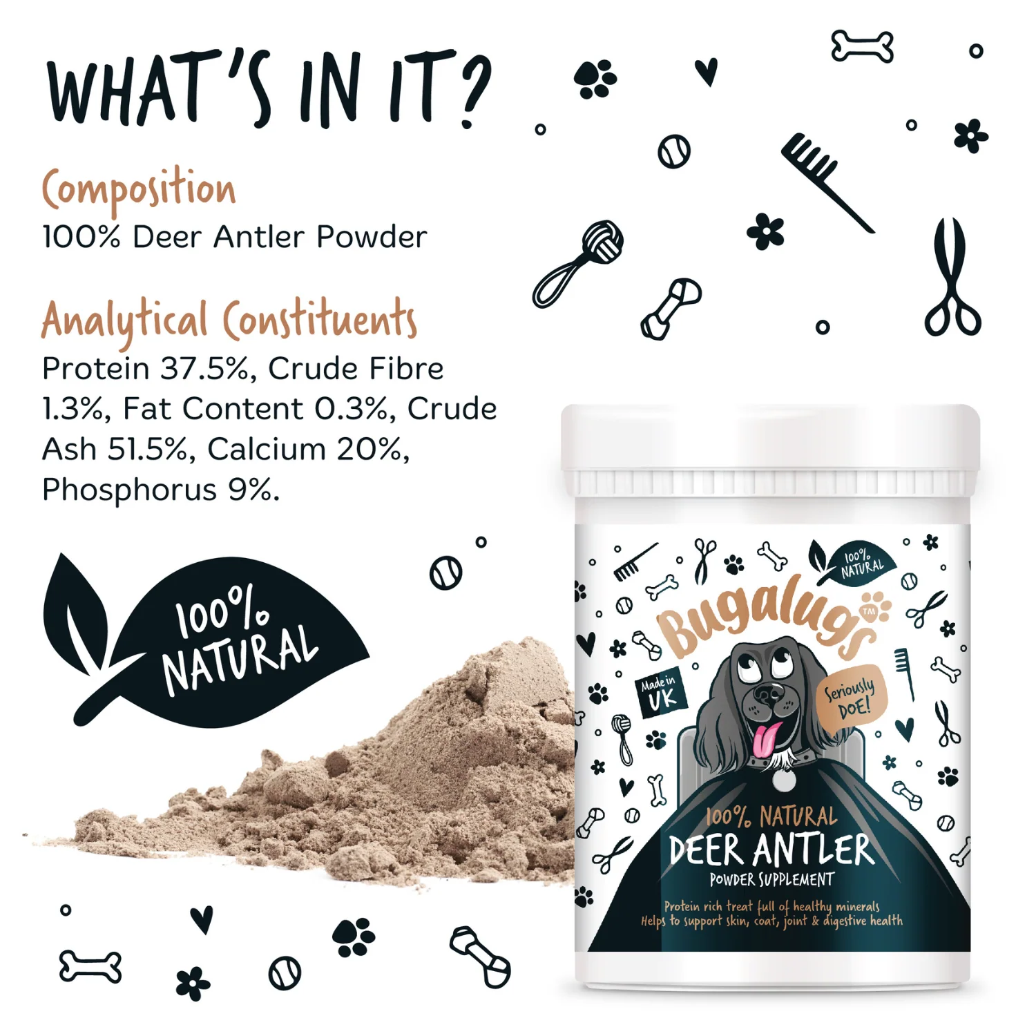 Natural Deer Antler Supplement Powder for Dogs (200g) - Image 5