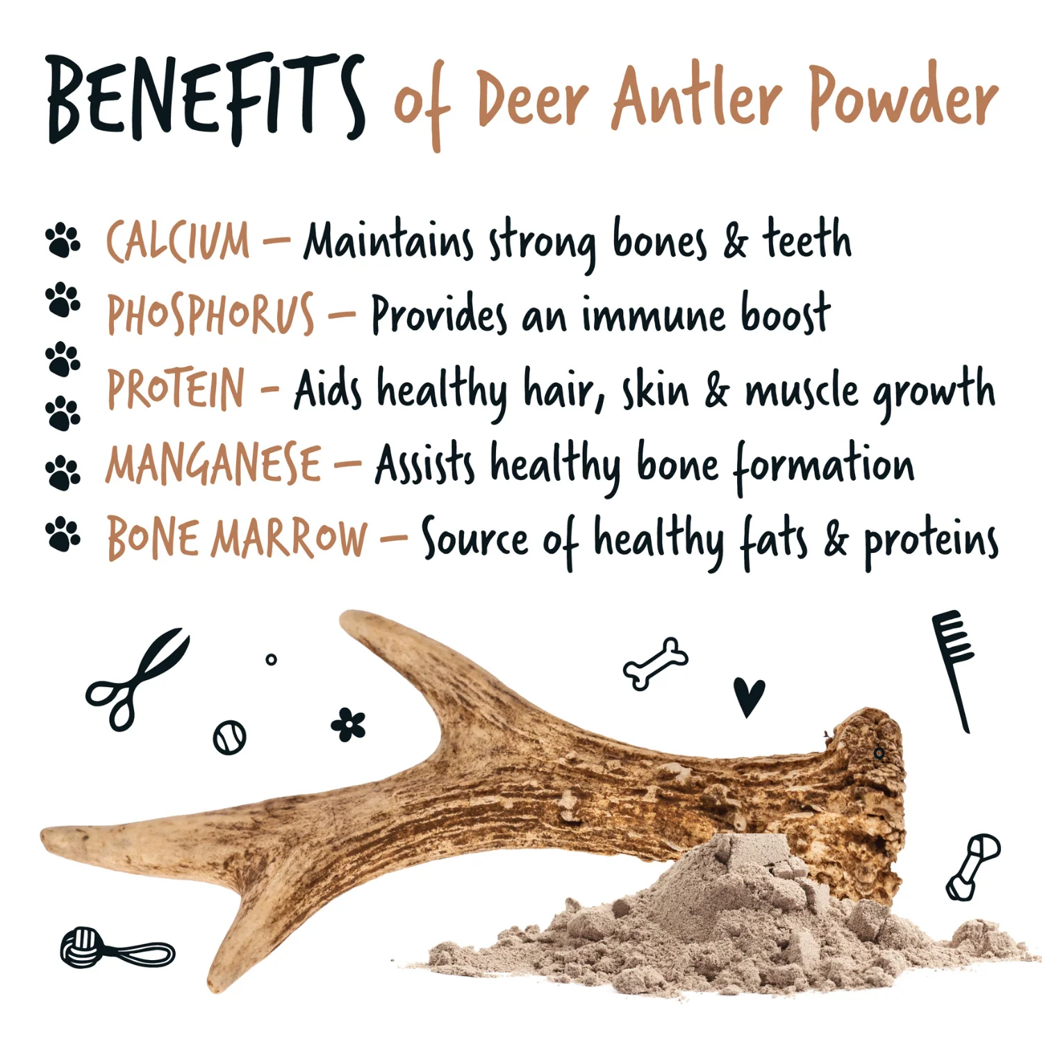 Natural Deer Antler Supplement Powder for Dogs (70g) - Image 5