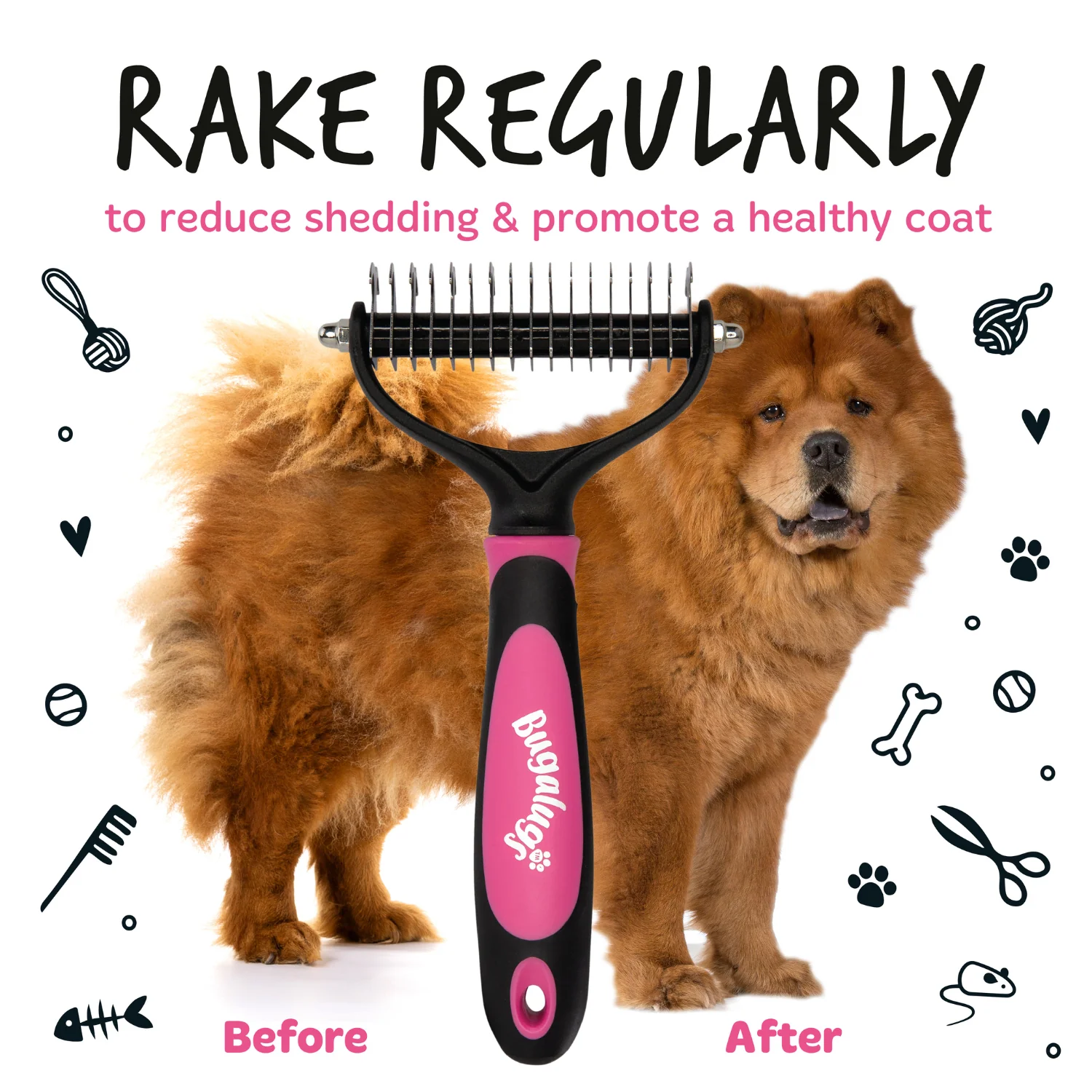Dematting Rake Double-sided Grooming Comb - Image 5