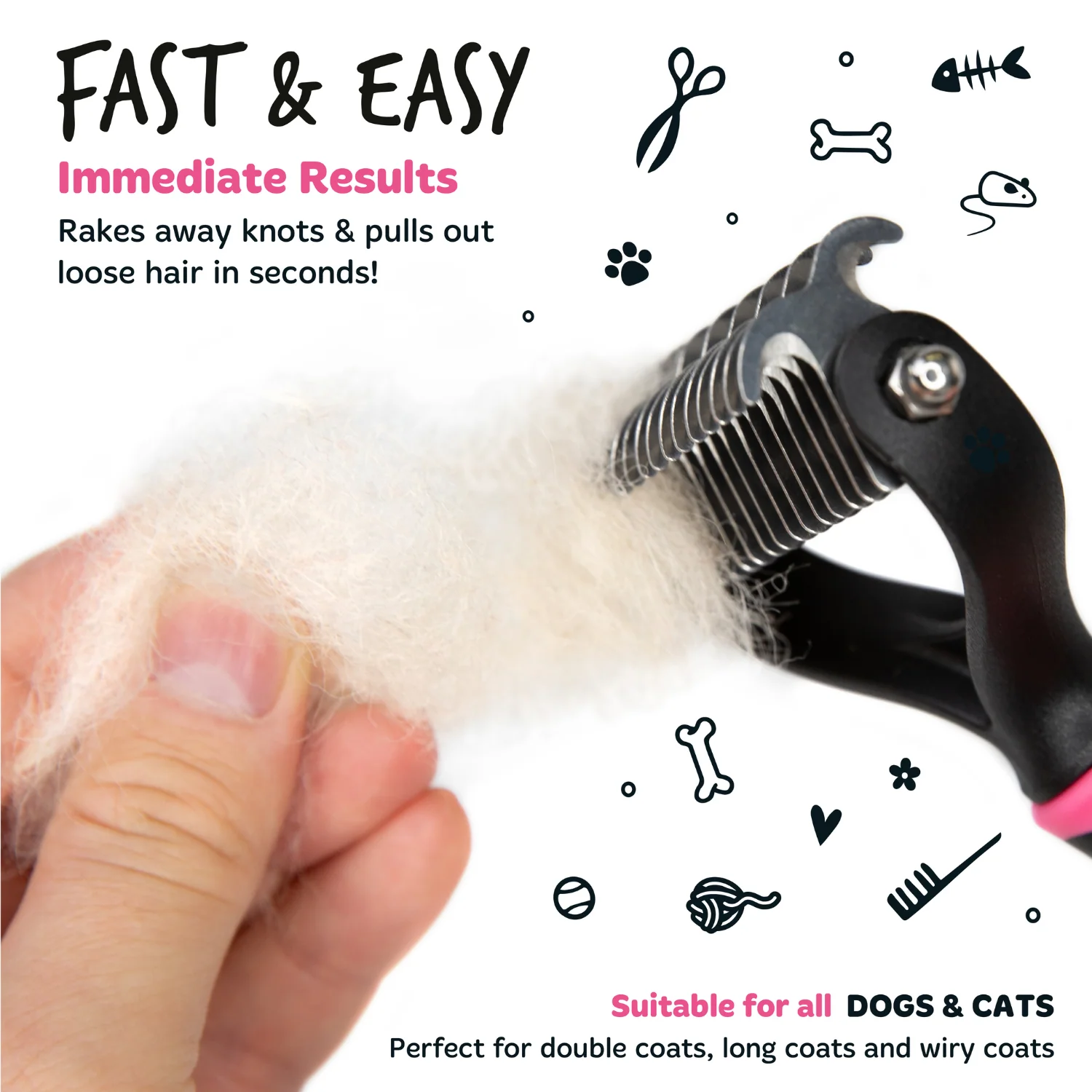 Dematting Rake Double-sided Grooming Comb - Image 8