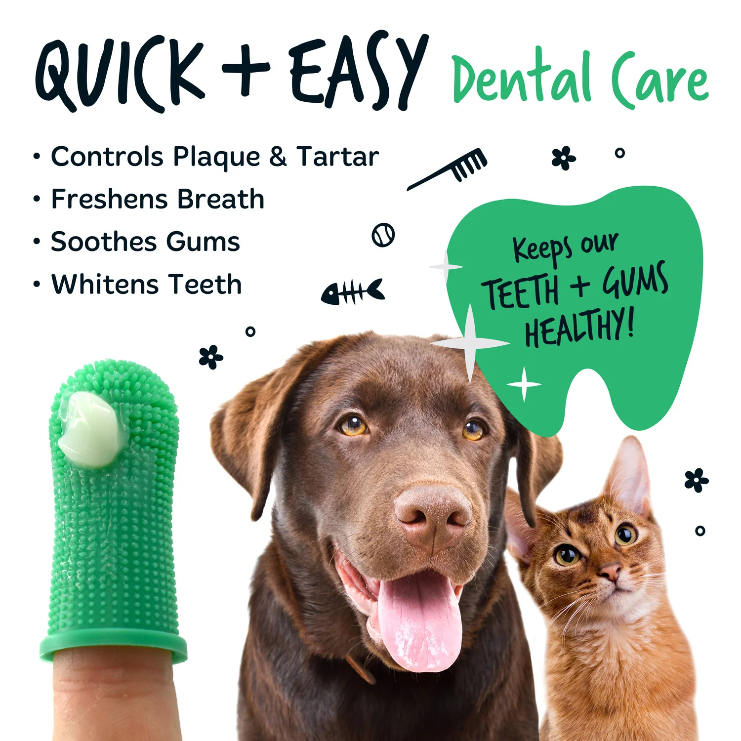Pack of 3 Silicone Finger Dental Care Brushes for Dogs & Cats - Image 10