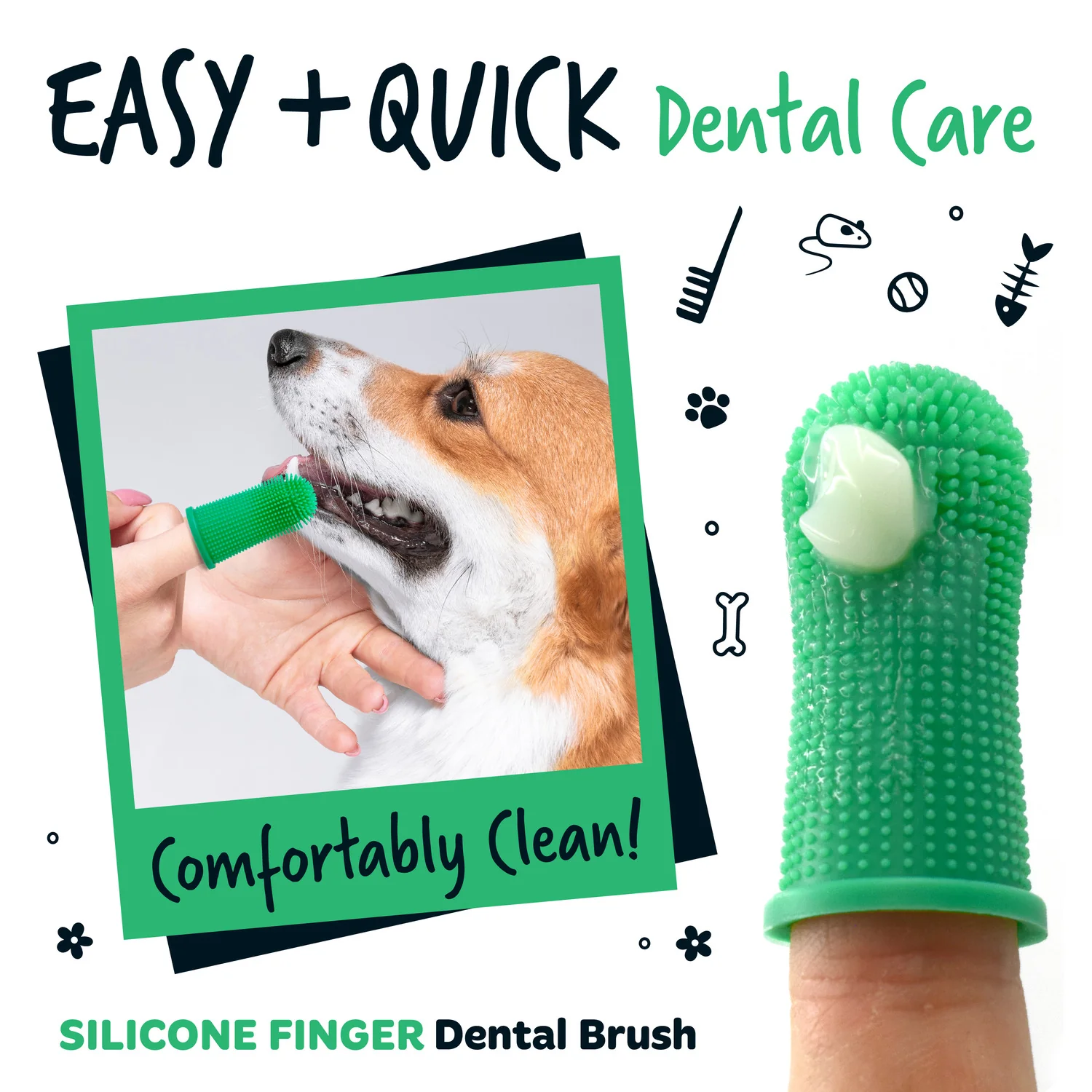 Pack of 3 Silicone Finger Dental Care Brushes for Dogs & Cats - Image 8
