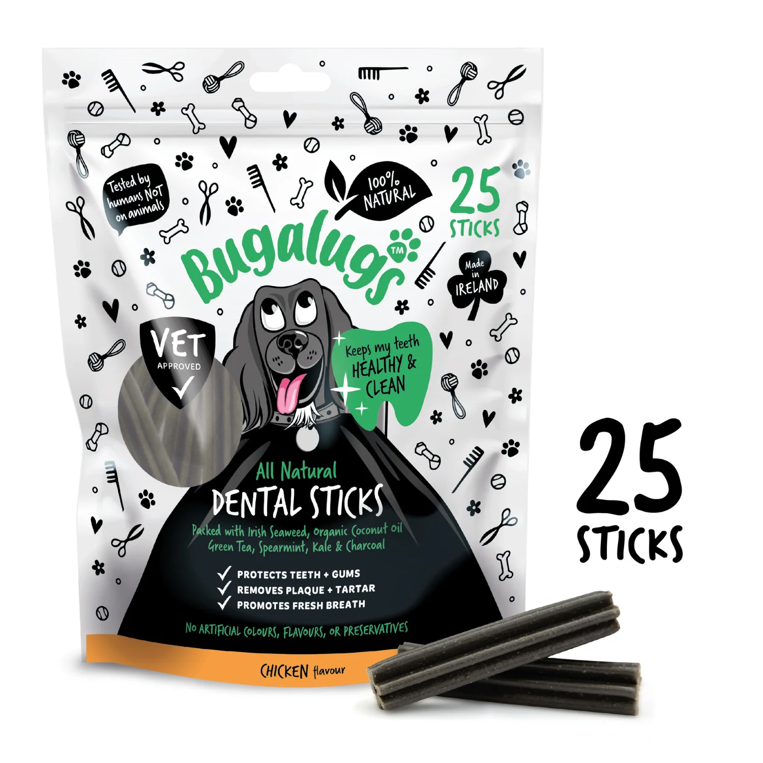 All Natural Chicken Flavour Seaweed Dental Sticks for Dogs - Image 5