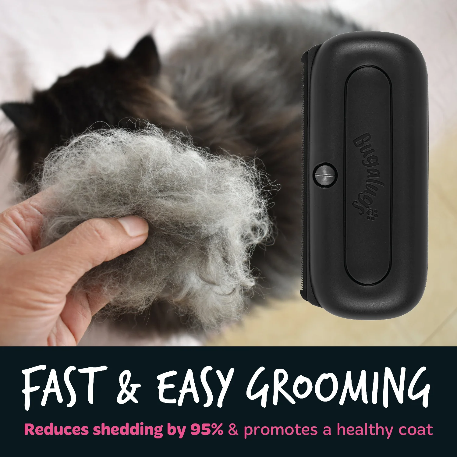 Deshedding Brush in Black for Dogs, Cats, Horses & Other Pets - Image 5