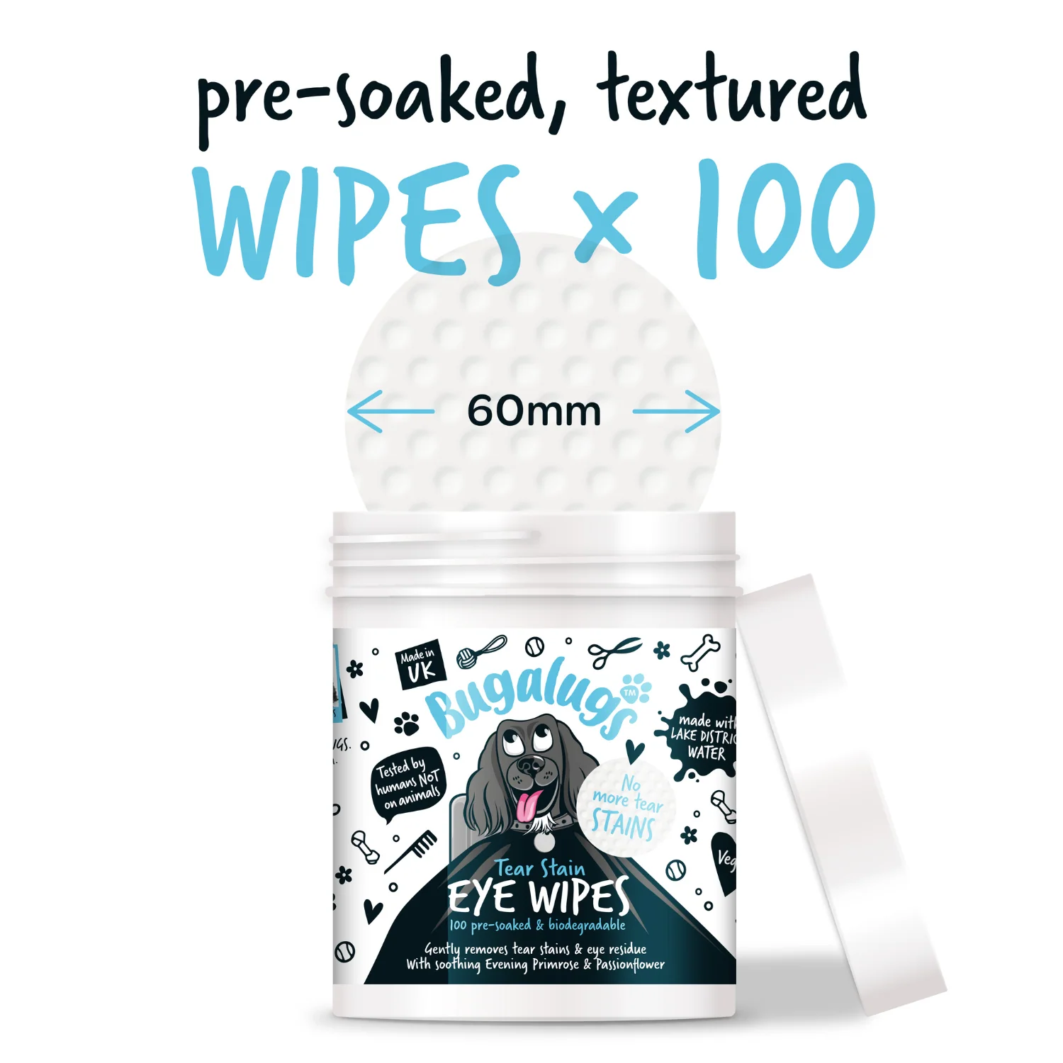 Tear Stain Eye Wipes for Dogs (100 Wipes) - Image 4