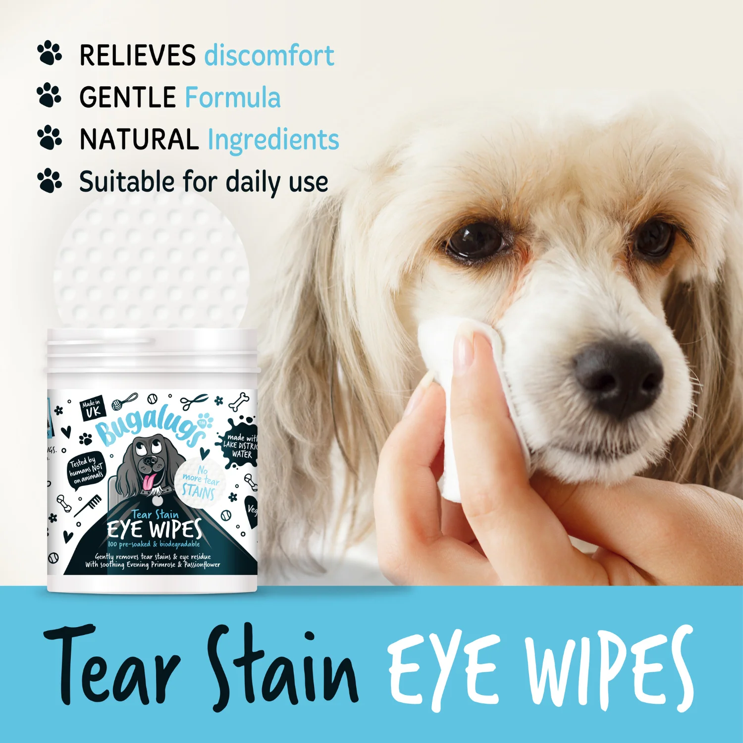 Tear Stain Eye Wipes for Dogs (100 Wipes) - Image 8