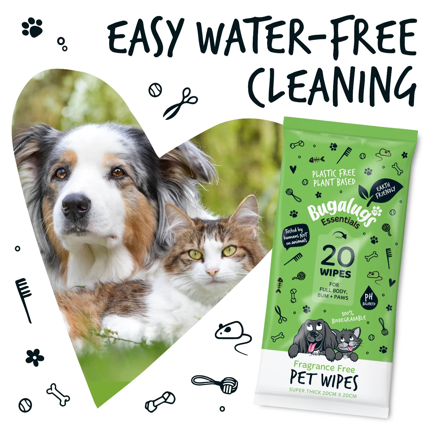 Fragrance Free Pet Wipes for Full Body, Bum & Paws (20) - Image 6