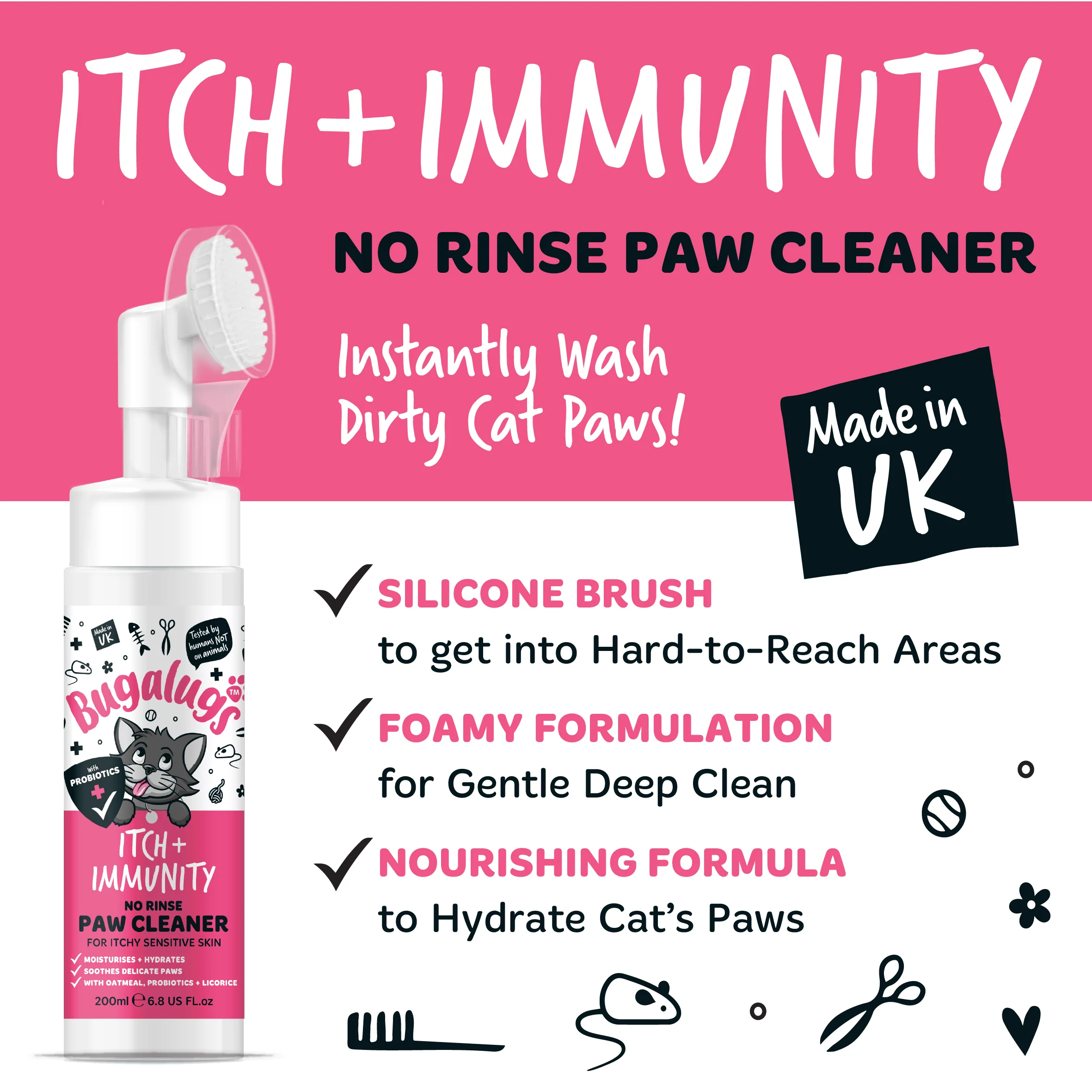 Itch + Immunity No Rinse Paw Cleaner for Cats - Image 5