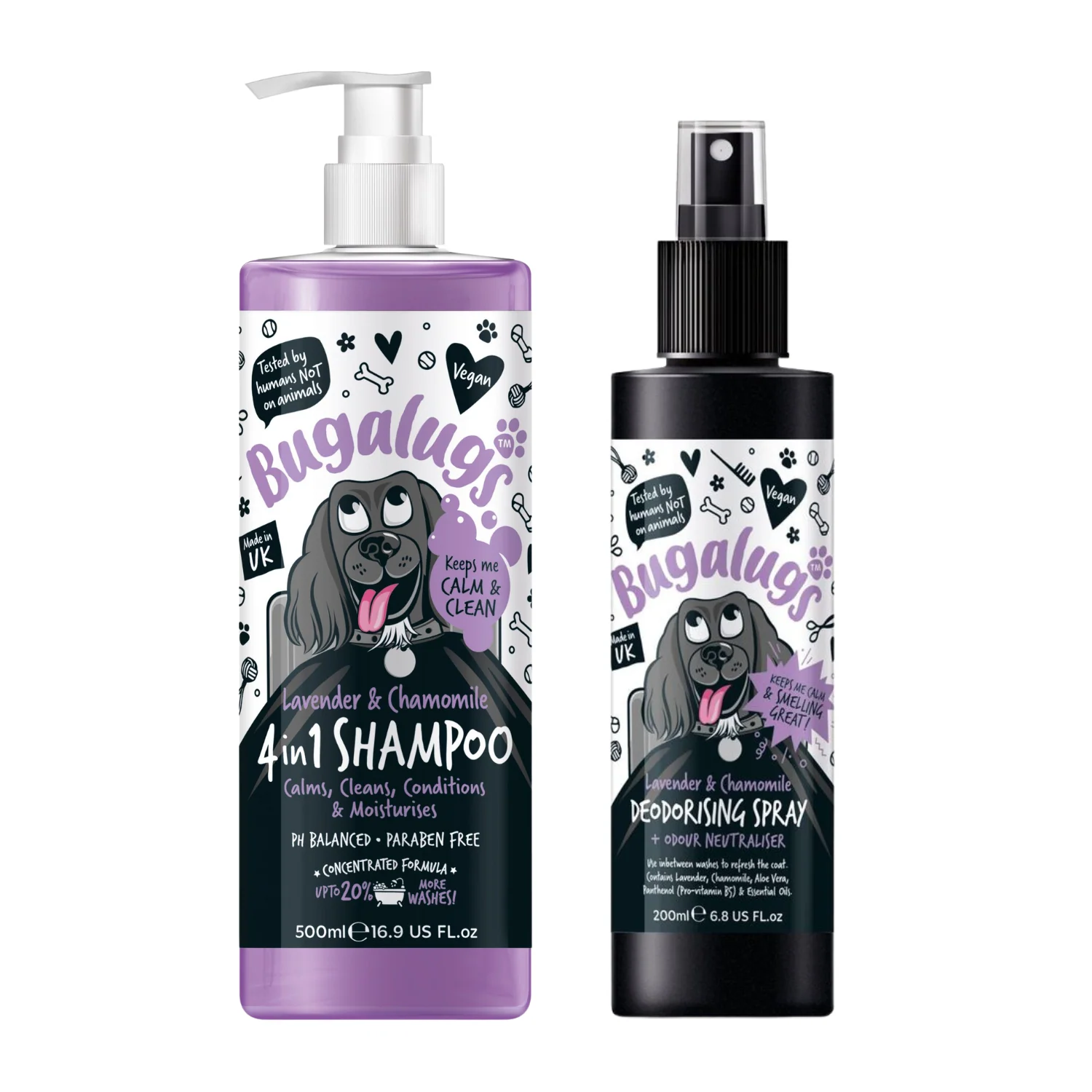 Lavender & Chamomile Calming Shampoo & Deodorising Duo