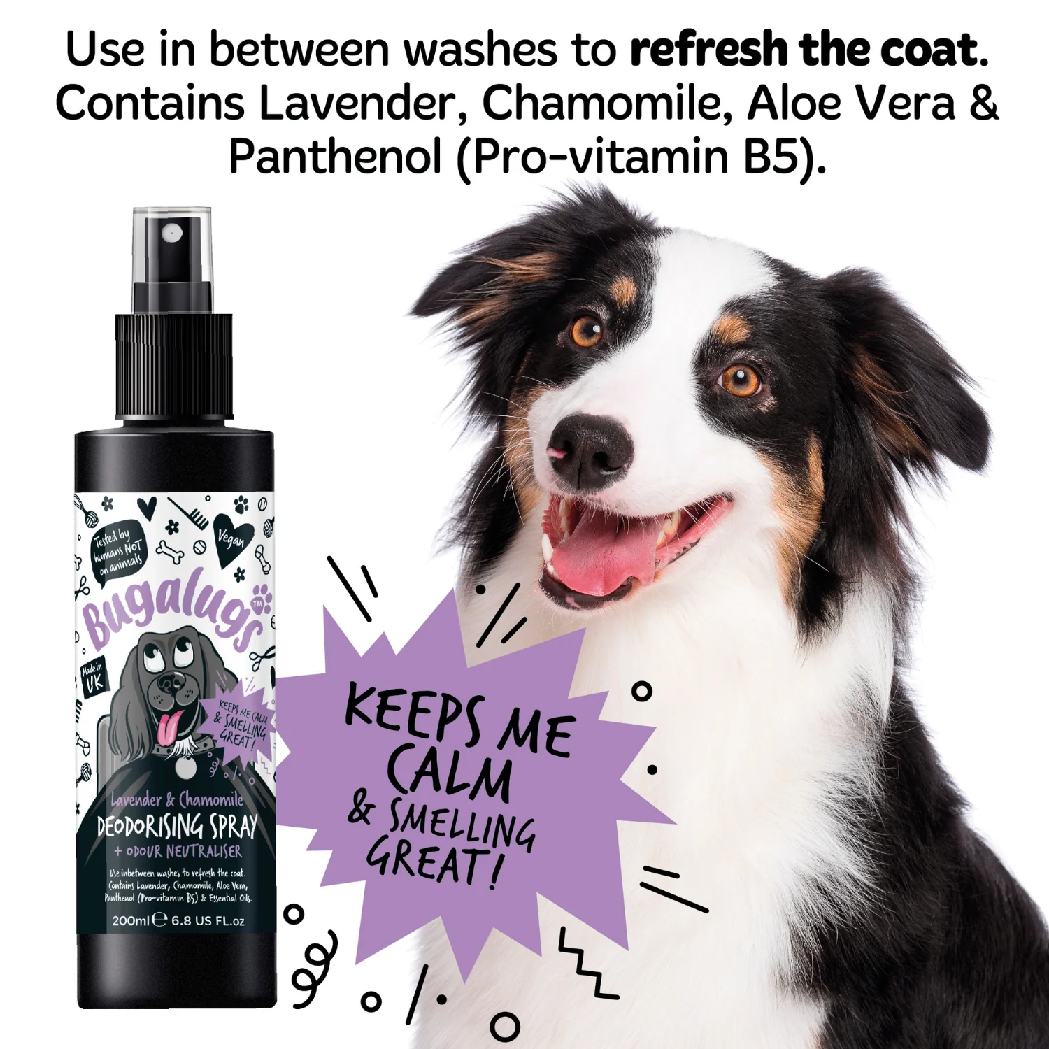 Lavender & Chamomile Dog Deodorising Spray with Odour Neutraliser - Image 13