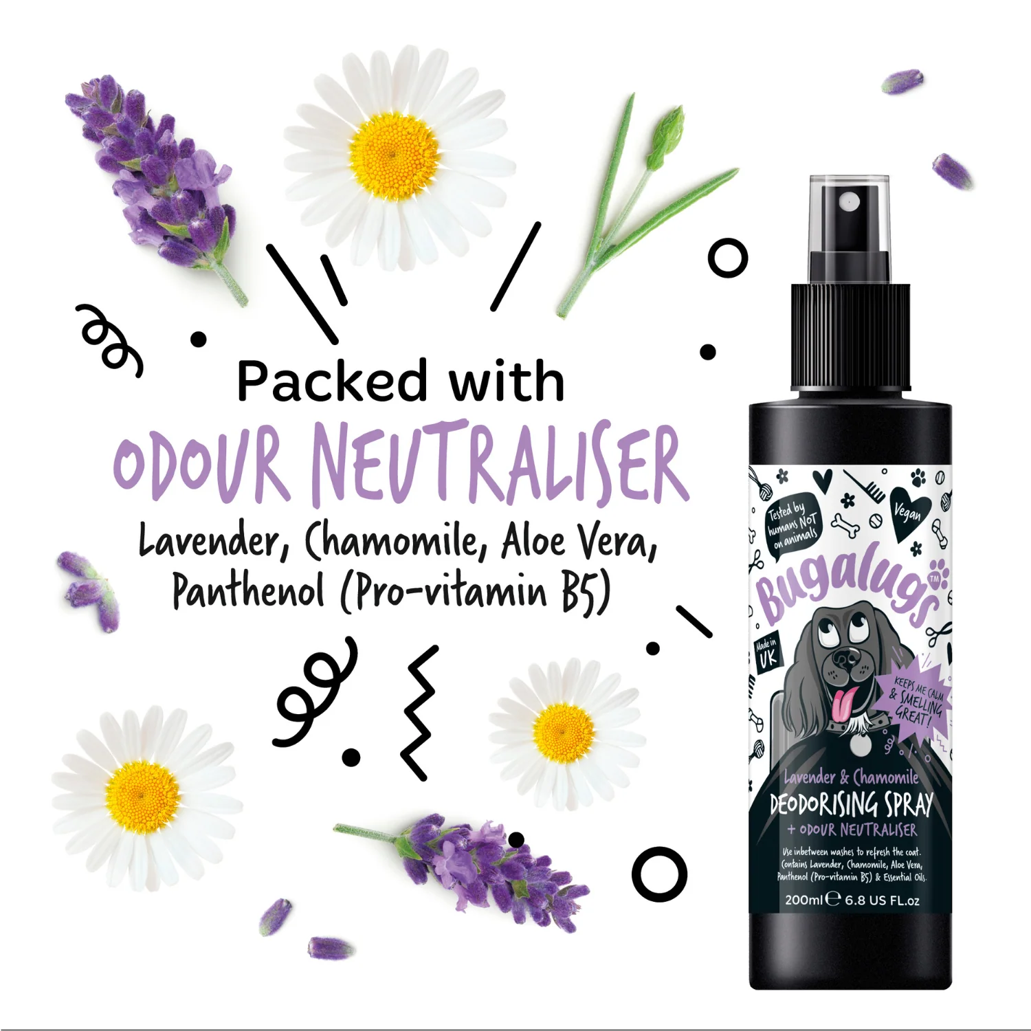Lavender & Chamomile Dog Deodorising Spray with Odour Neutraliser - Image 4