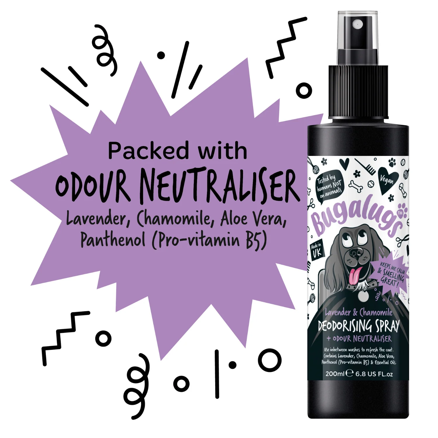 Lavender & Chamomile Dog Deodorising Spray with Odour Neutraliser - Image 7