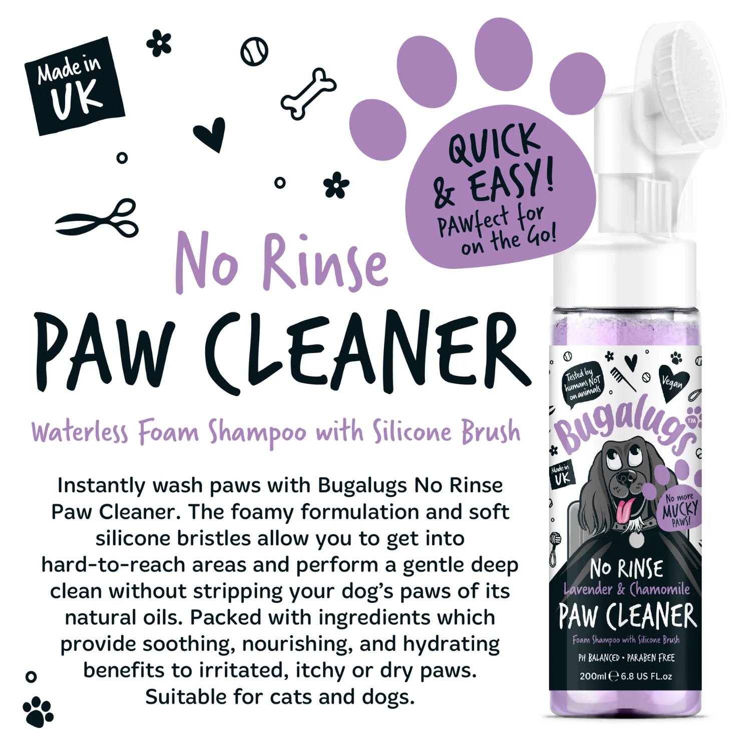 Lavender & Chamomile No-Rinse Paw Cleaner for Dogs & Cats - Image 12