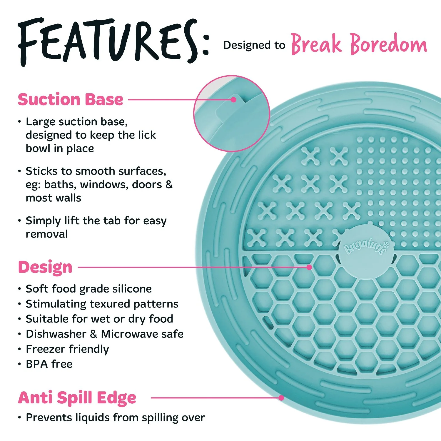 Lick Bowl for Dogs & Cats (Blue) - Image 2