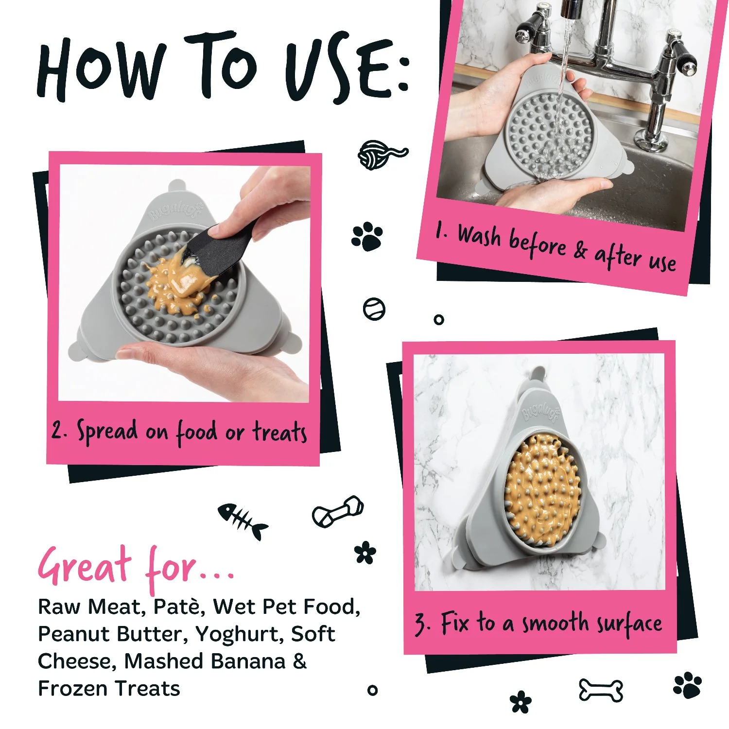 Triangle Lick Pad for Dogs & Cats (Black) - Image 7