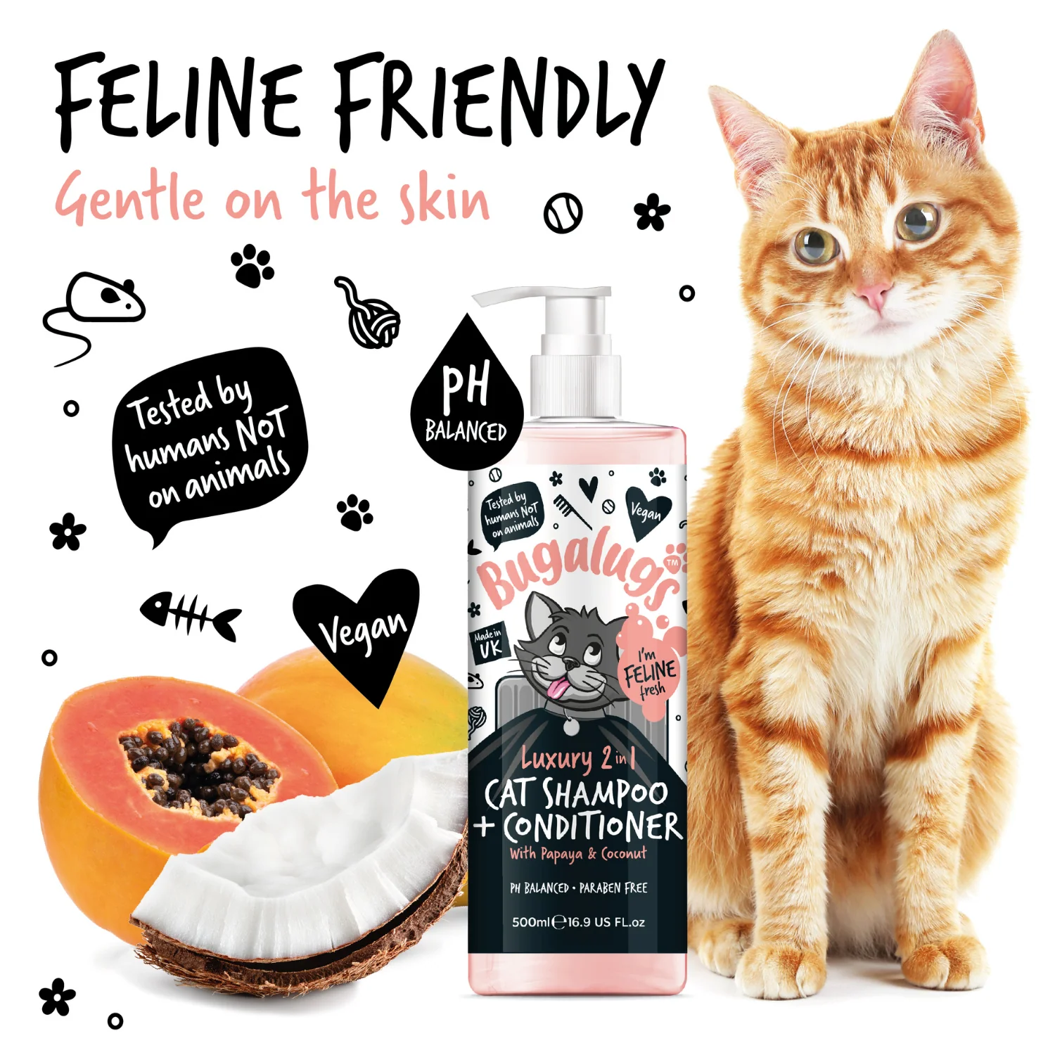 Luxury 2-in-1 Cat Shampoo & Conditioner with Papaya & Coconut - Image 5