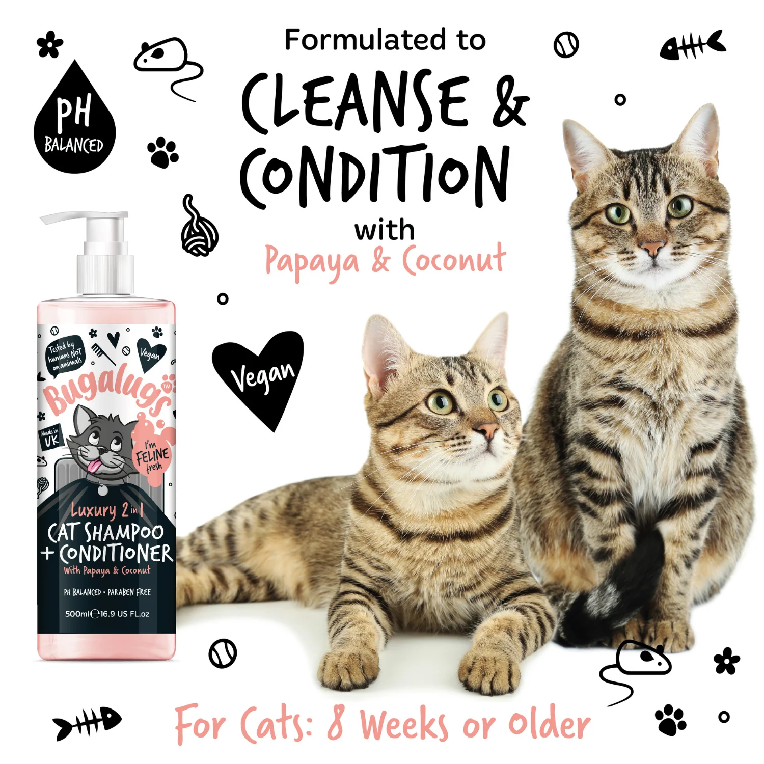 Luxury 2-in-1 Cat Shampoo & Conditioner with Papaya & Coconut - Image 7