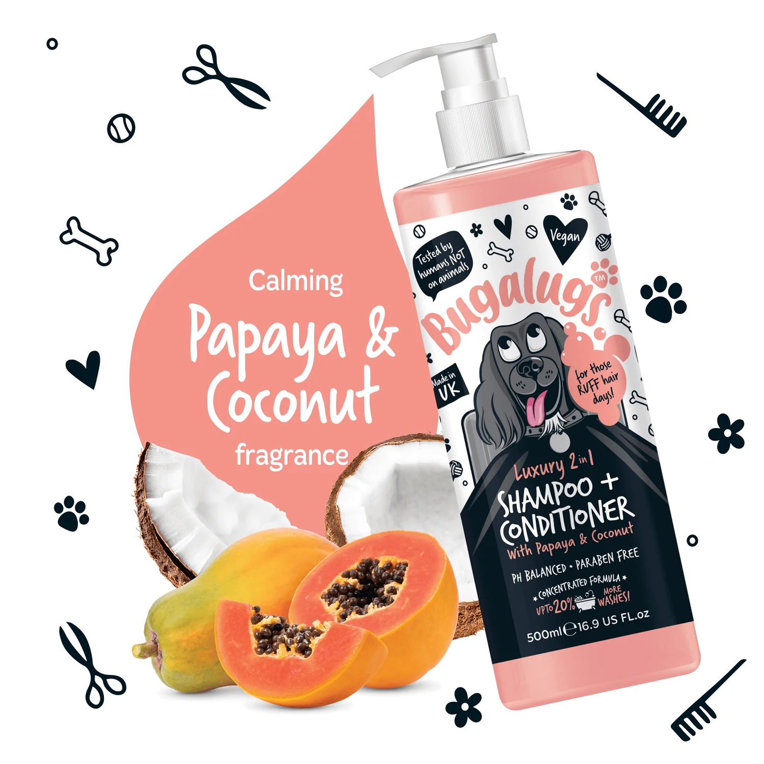 Luxury 2-in-1 Dog Shampoo & Conditioner with Papaya & Coconut - Image 3
