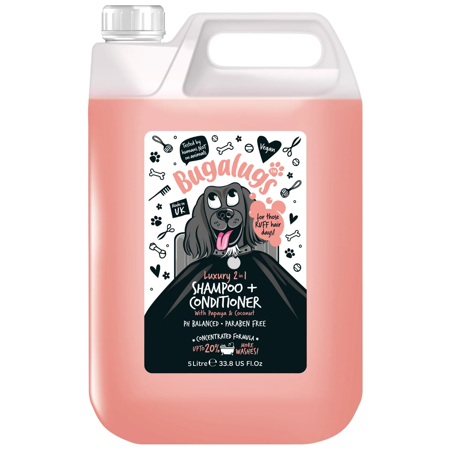 Luxury 2 in 1 Dog Shampoo & Conditioner with Papaya Coconut (5L)