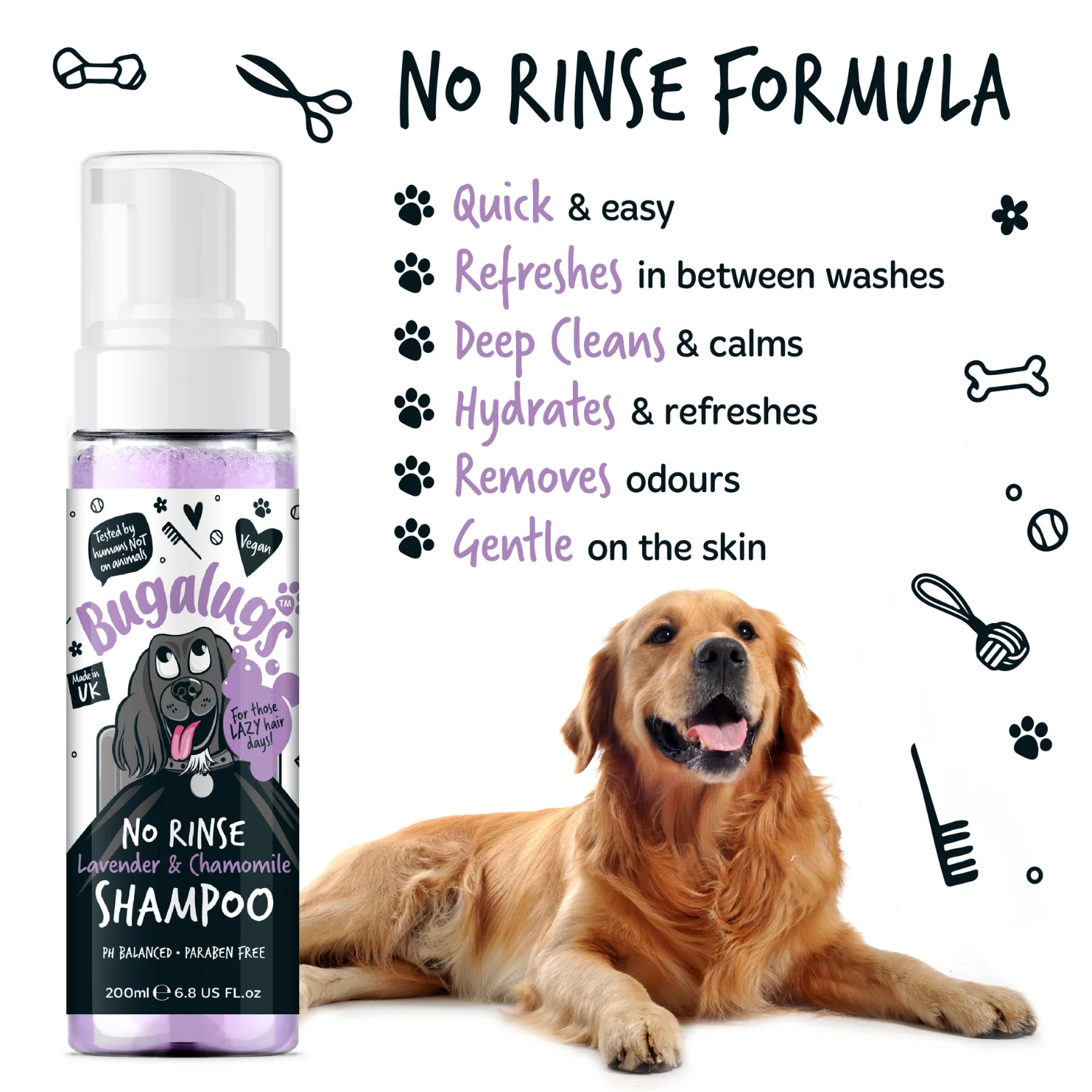 No Rinse Lavender & Chamomile Dog Shampoo - Image 5